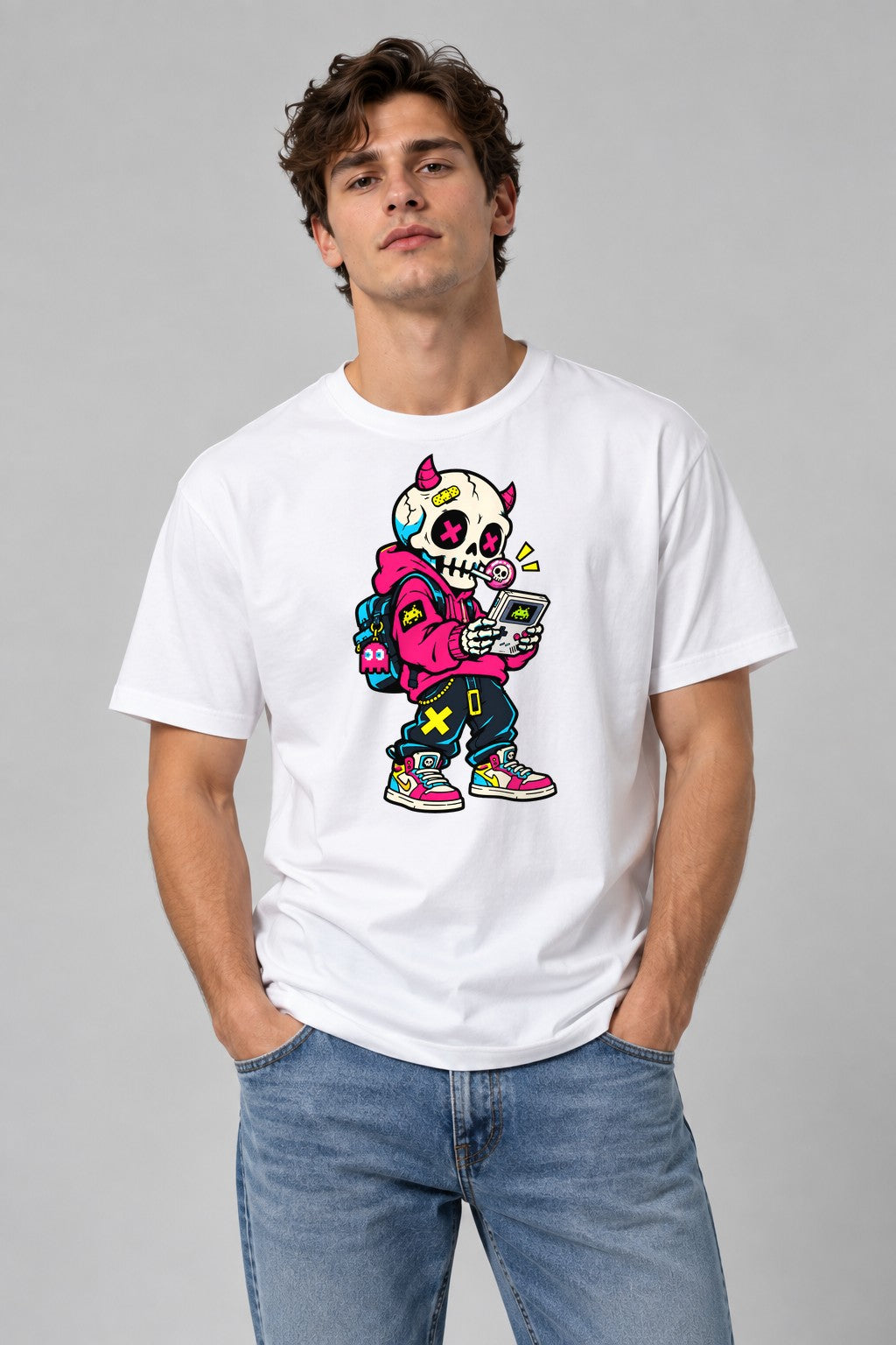 Gamer Skull Devil - White