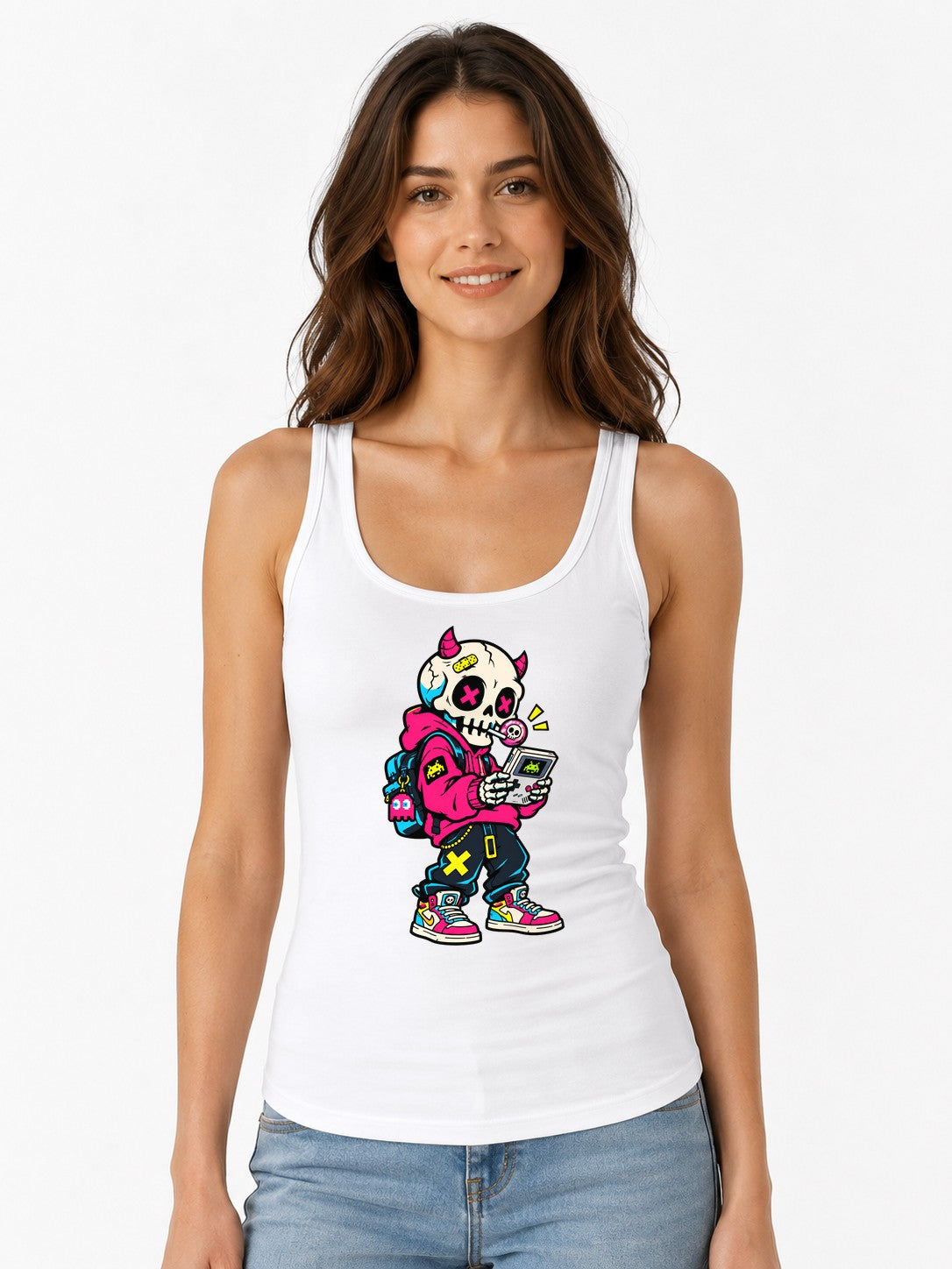 Gamer Skull Devil - White