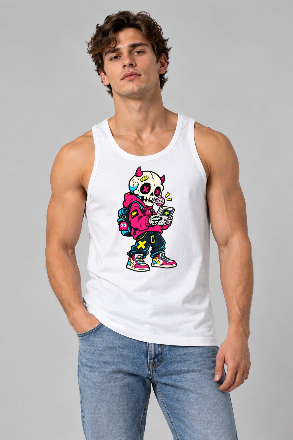 Gamer Skull Devil - White
