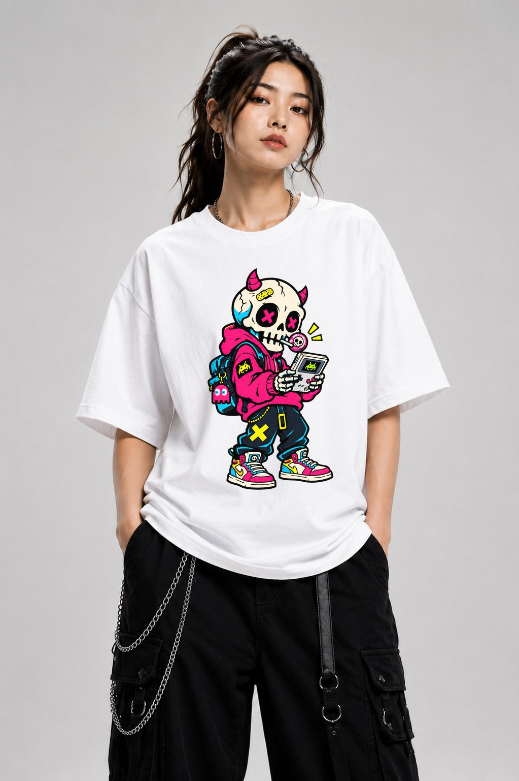 Gamer Skull Devil - White