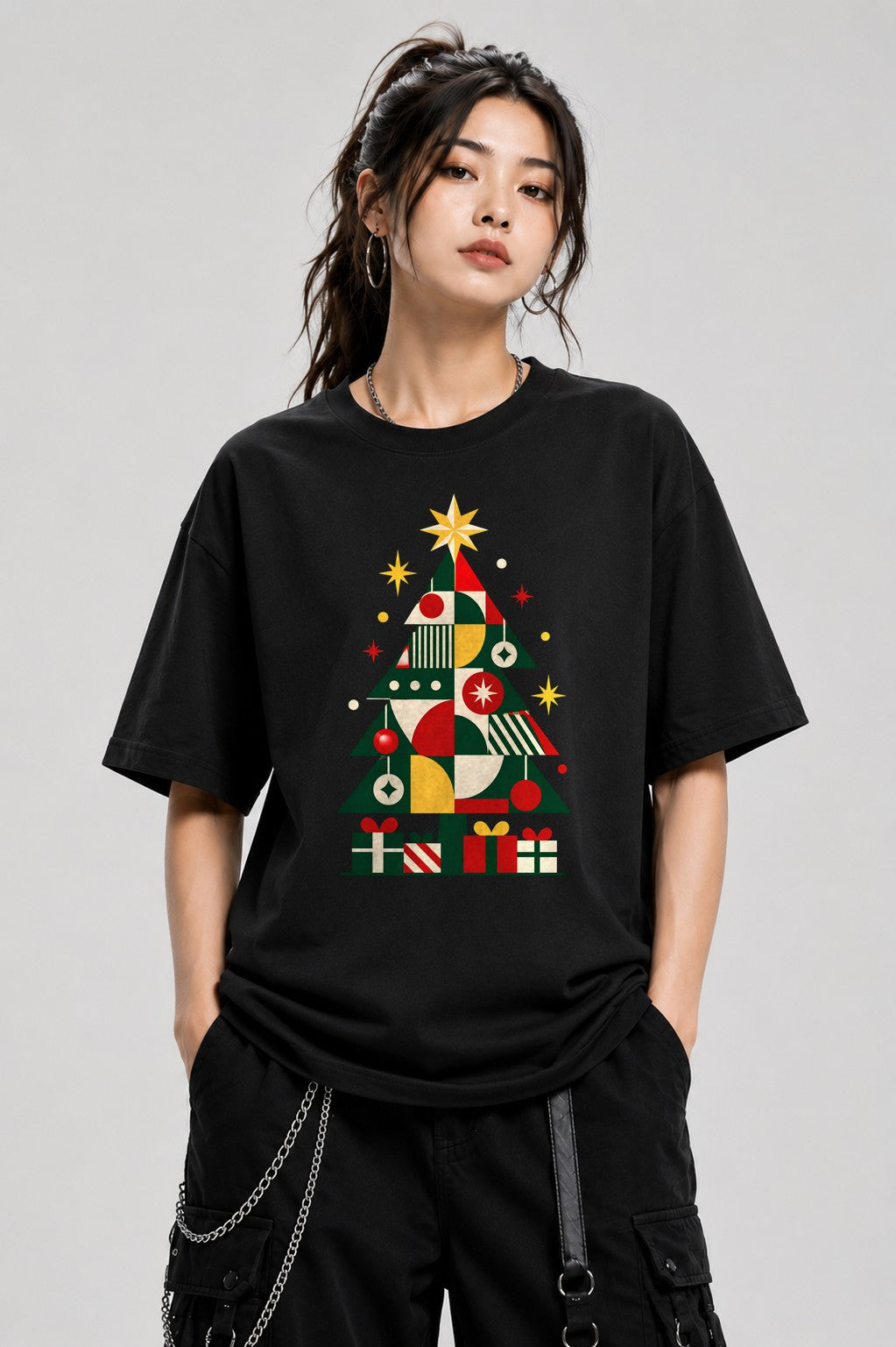Geometric Christmas Tree - Black