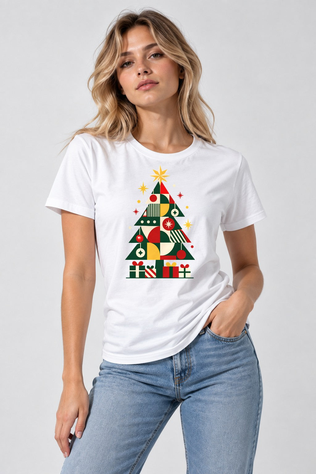Geometric Christmas Tree - White