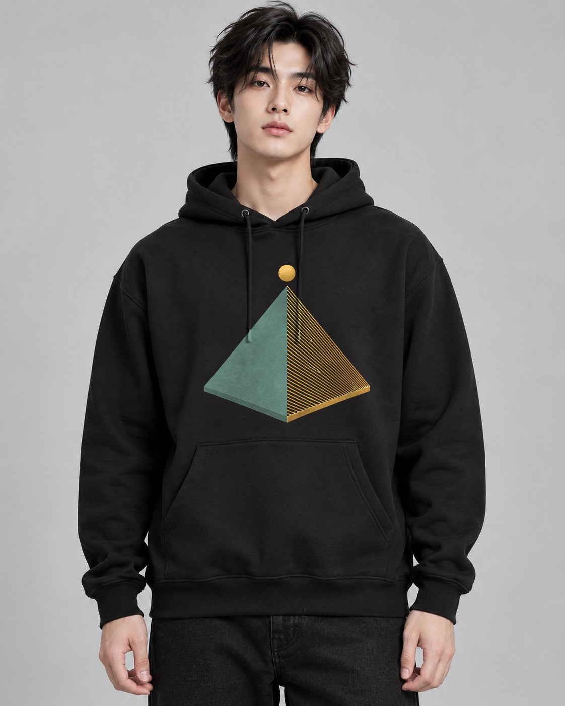 Geometric Pyramid Sphere - Black