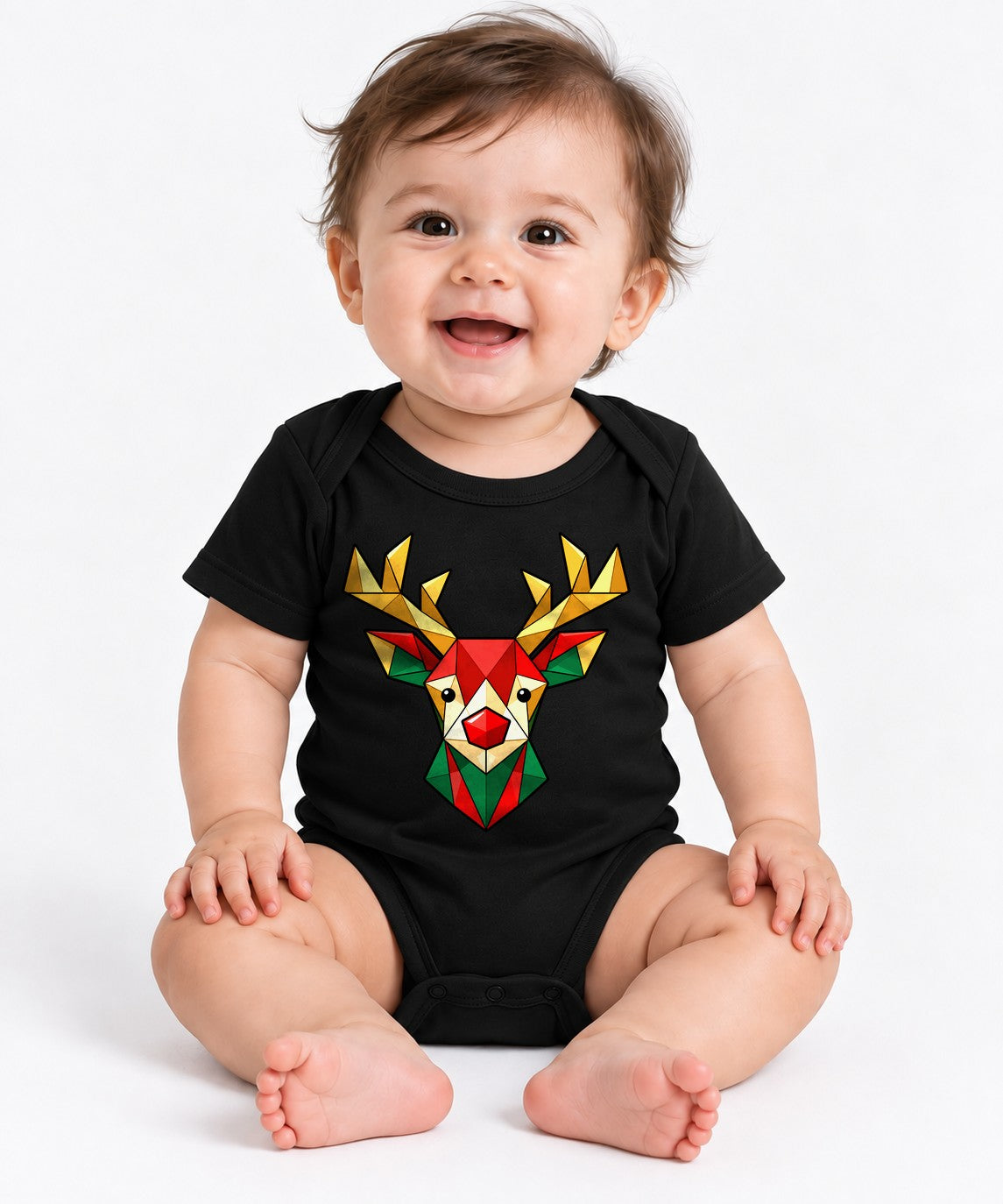 Geometric Reindeer - Black