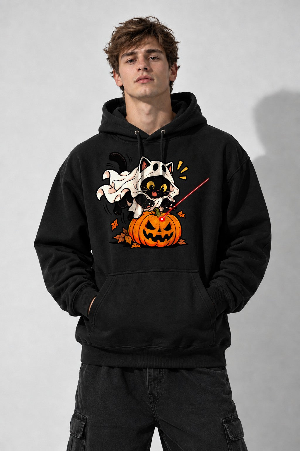 Ghost Cat Pumpkin - Black