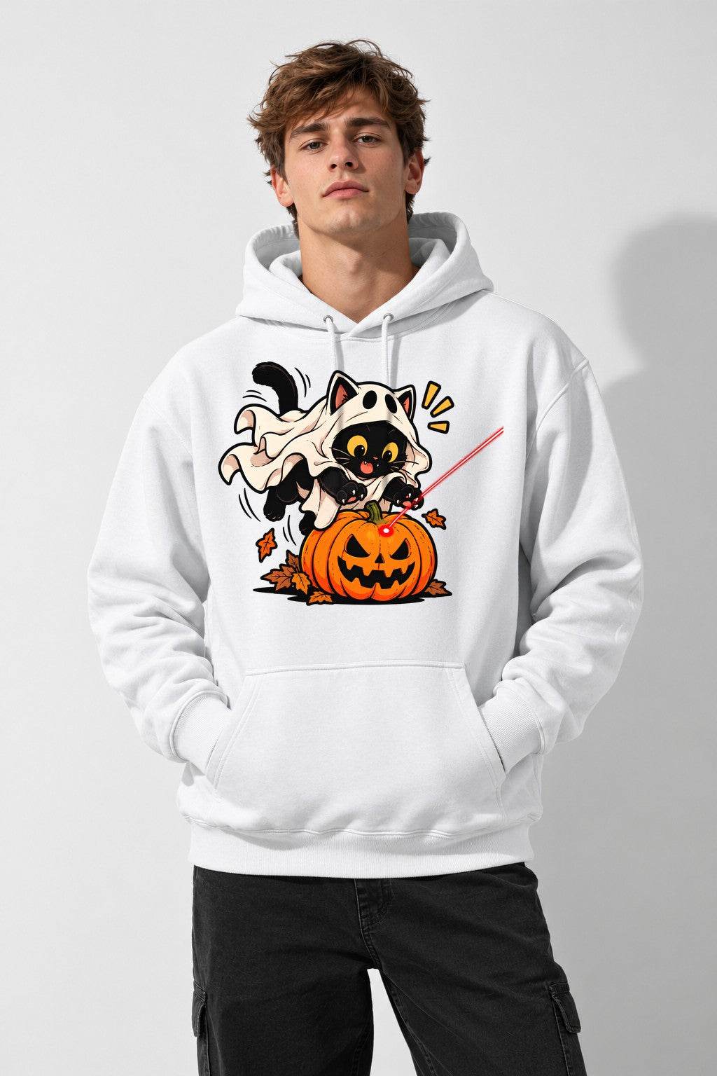 Ghost Cat Pumpkin - White