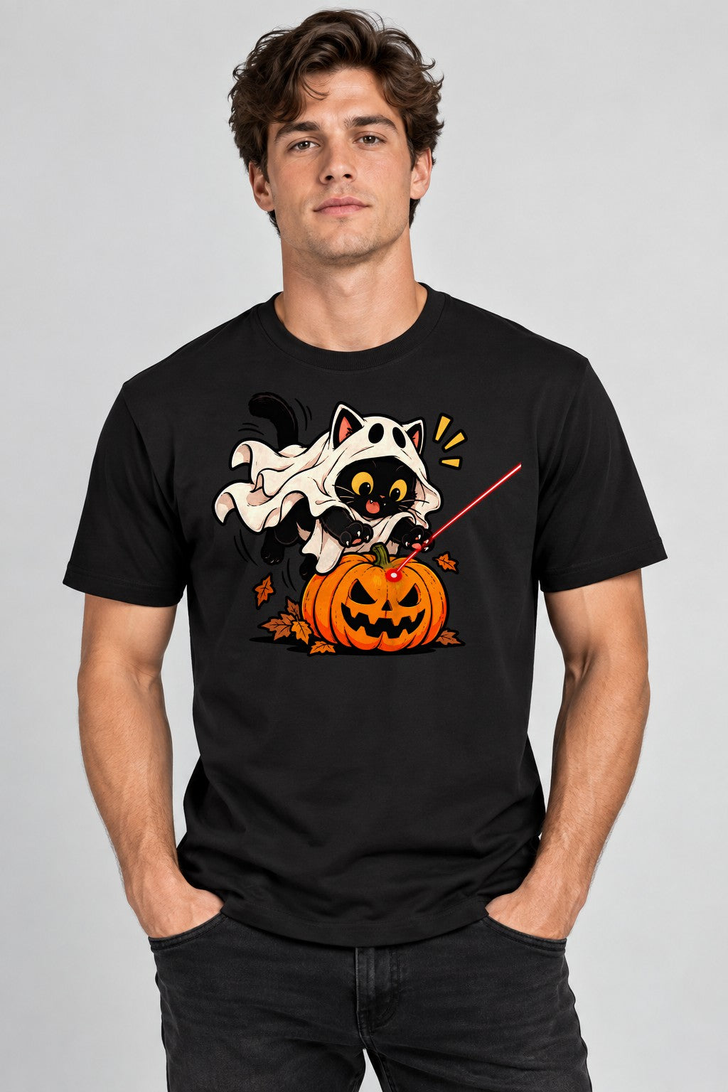 Ghost Cat Pumpkin - Black
