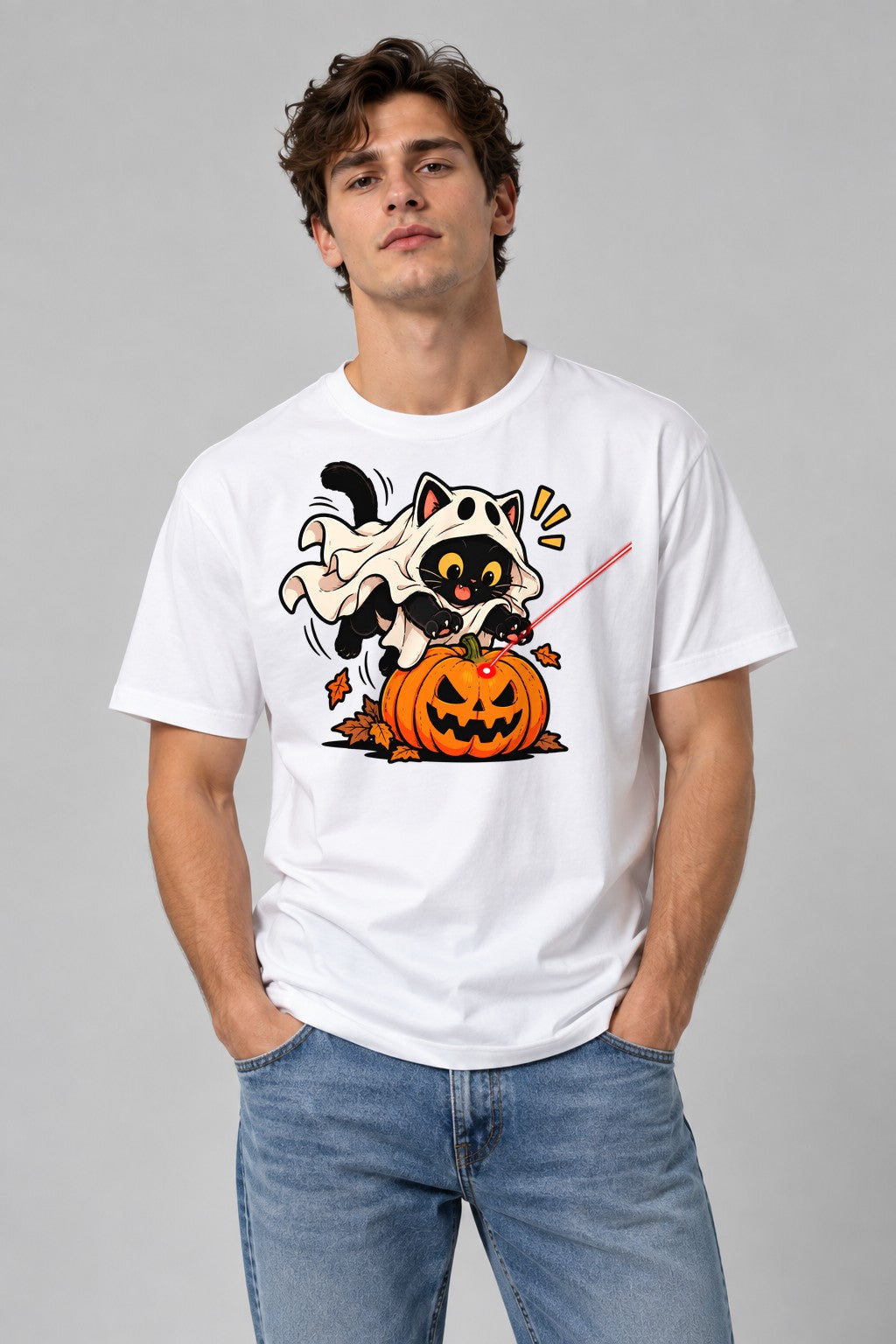 Ghost Cat Pumpkin - White