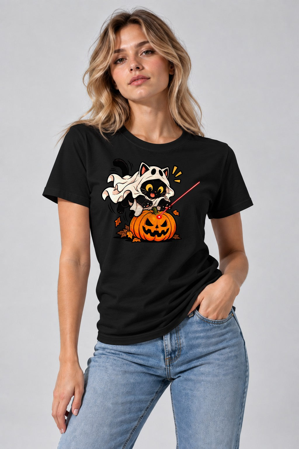 Ghost Cat Pumpkin - Black