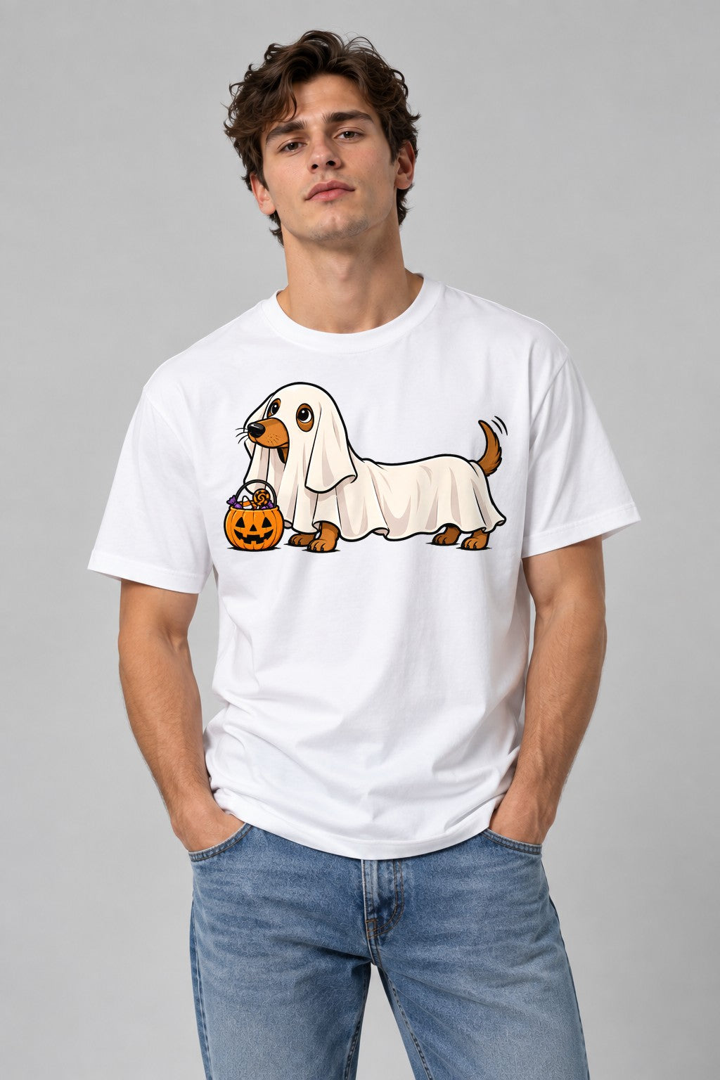 Ghost Dog Trick Or Treat - White