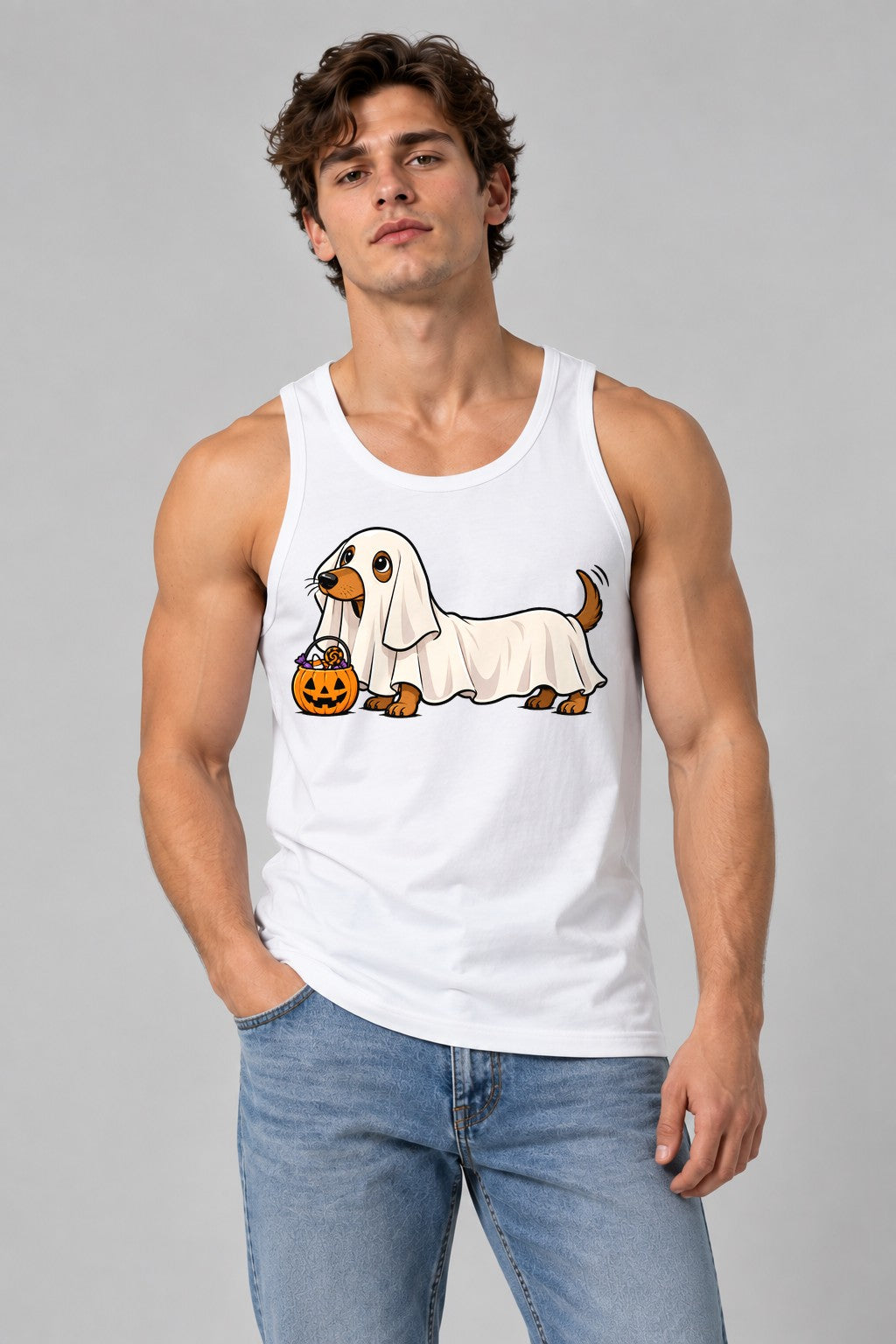 Ghost Dog Trick Or Treat - White