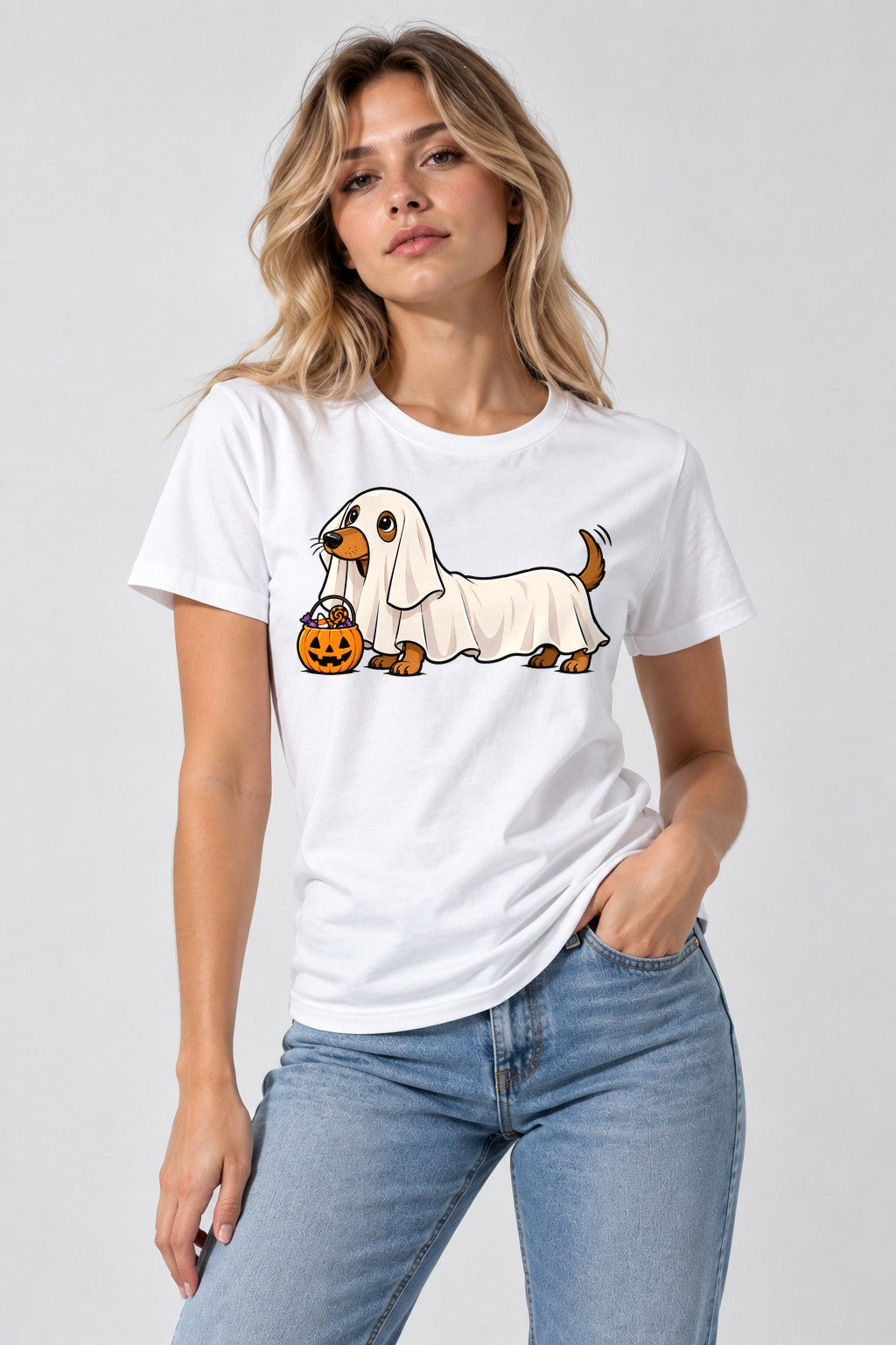 Ghost Dog Trick Or Treat - White