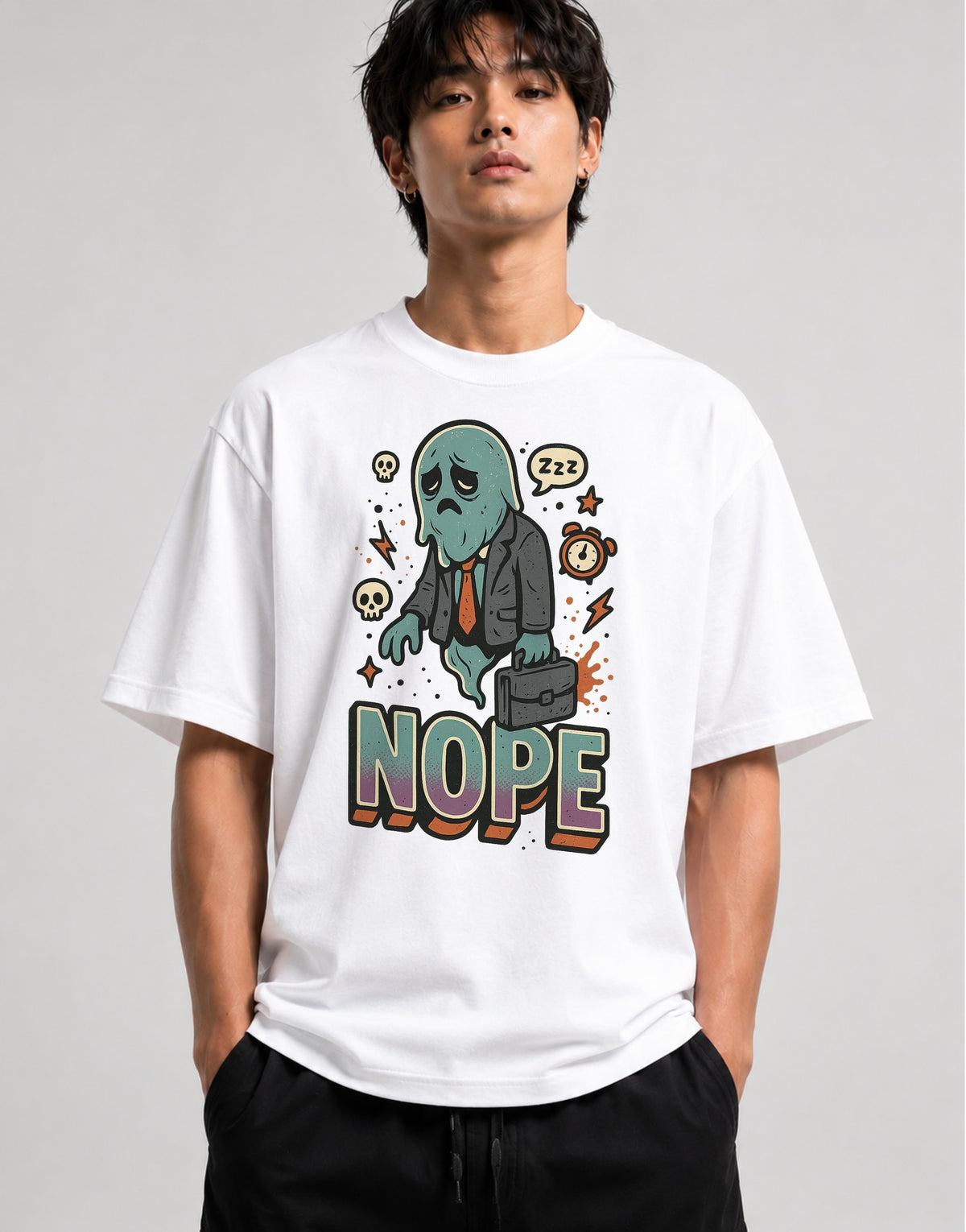 Ghost Salaryman Burnout - White