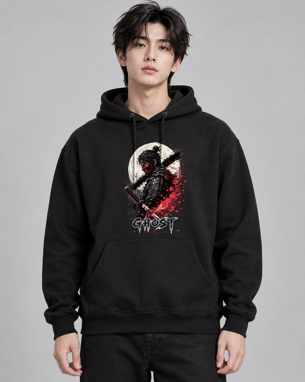 Ghost Samurai Japanese Oni Mask Kata - Black