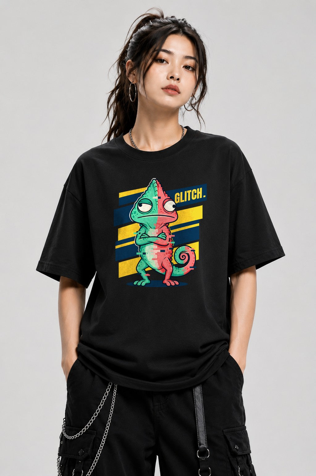 Glitch Chameleon - Black