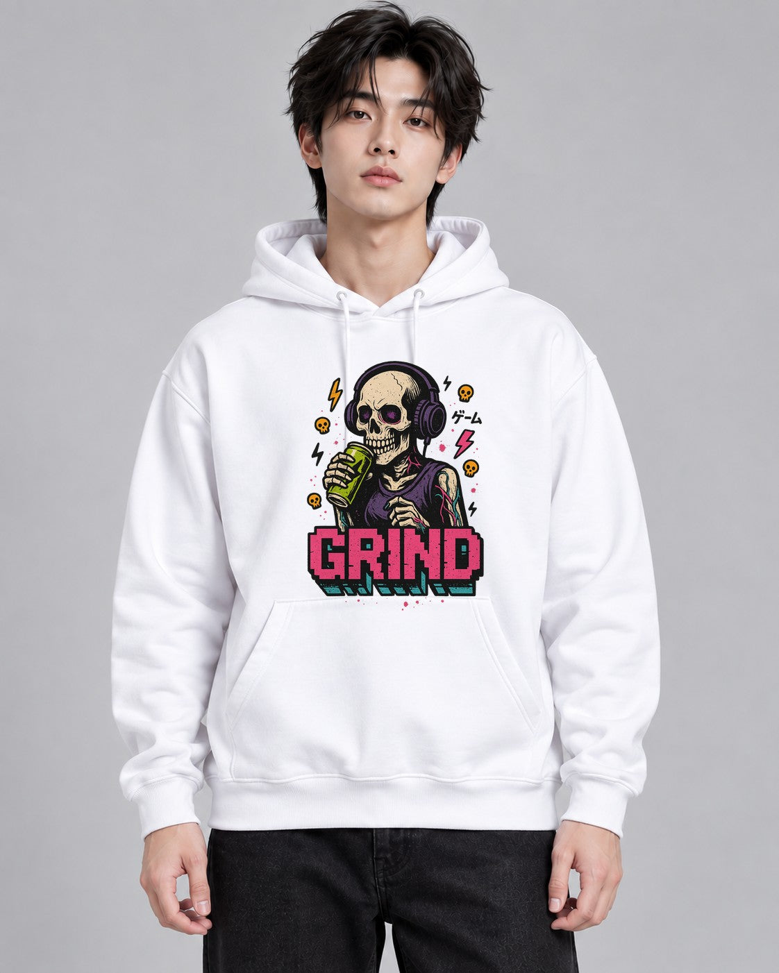 Glitch Grind Gamer - White