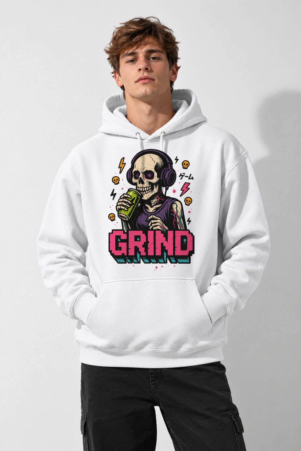 Glitch Grind Gamer - White
