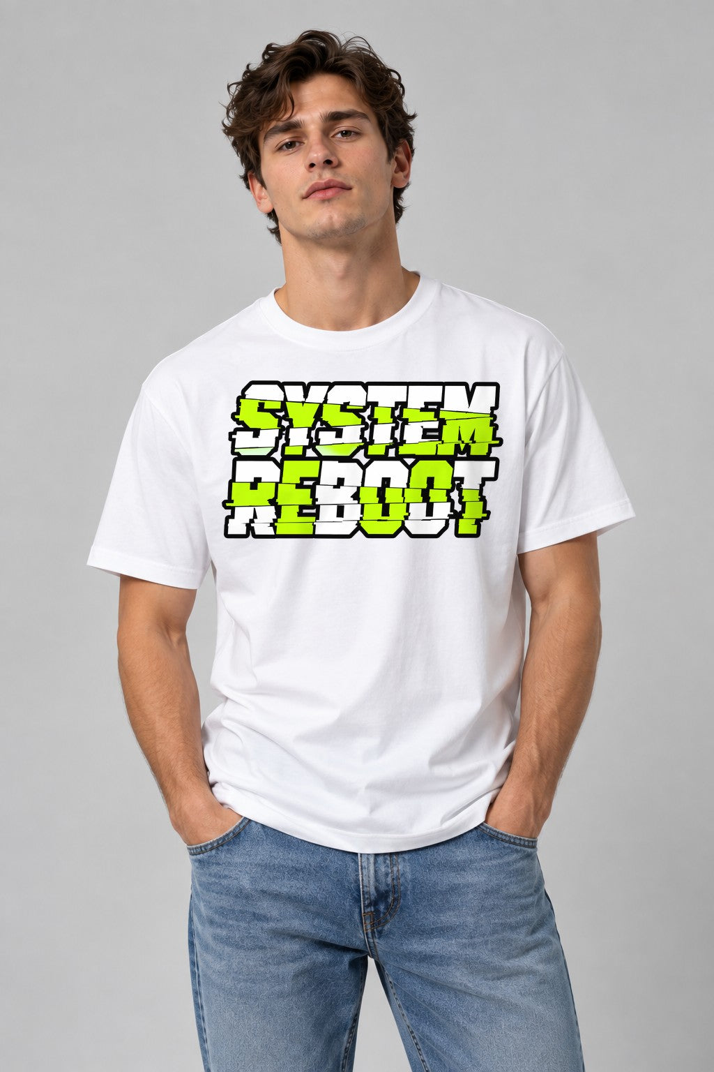 Glitch System Reboot - White