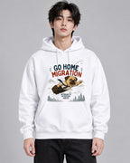 Go Home Migration Flying Pug Dog Fun - White