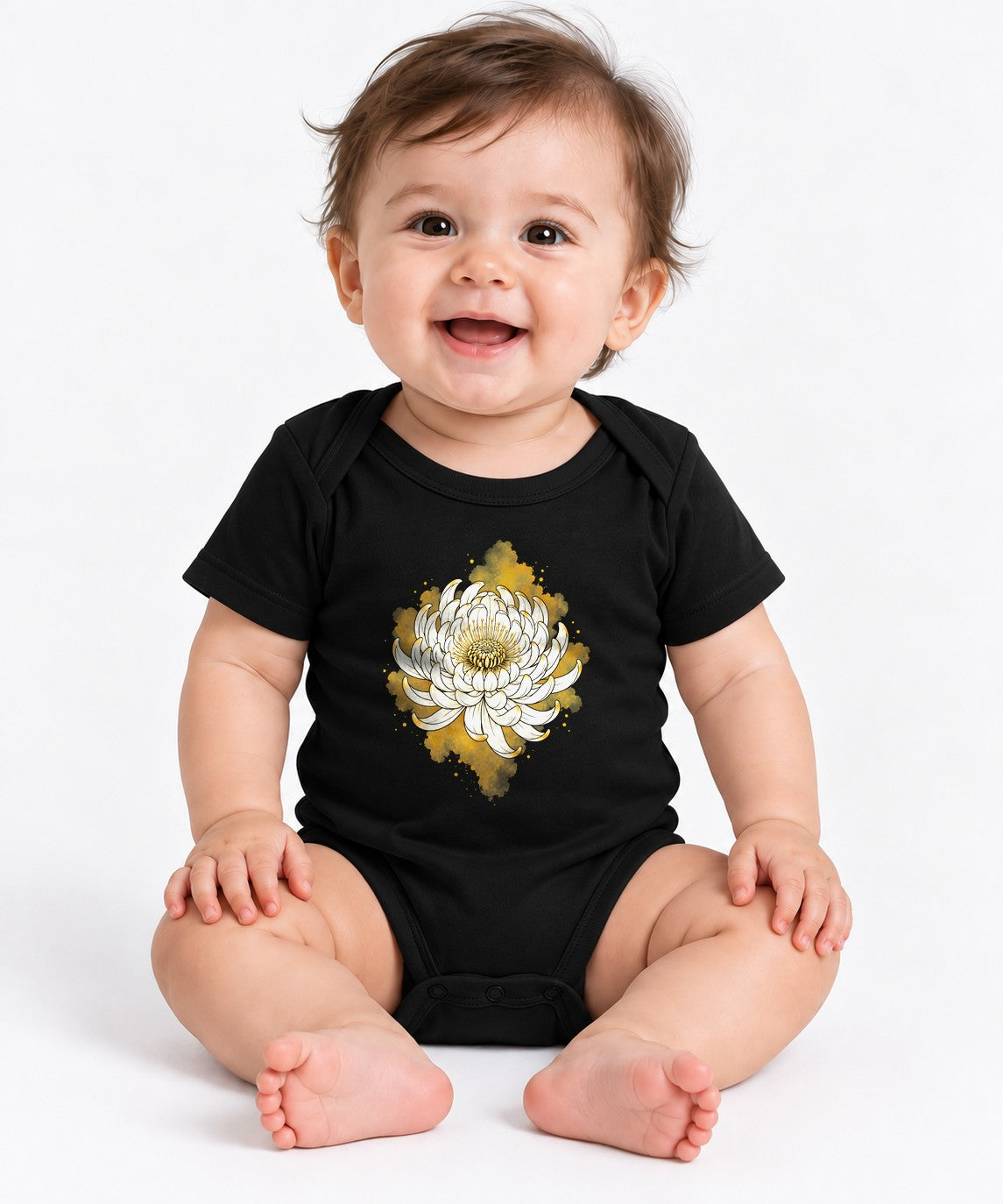 Golden Chrysanthemum Bloom - Black