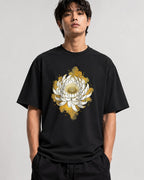 Golden Chrysanthemum Bloom - Black
