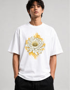 Golden Chrysanthemum Bloom - White