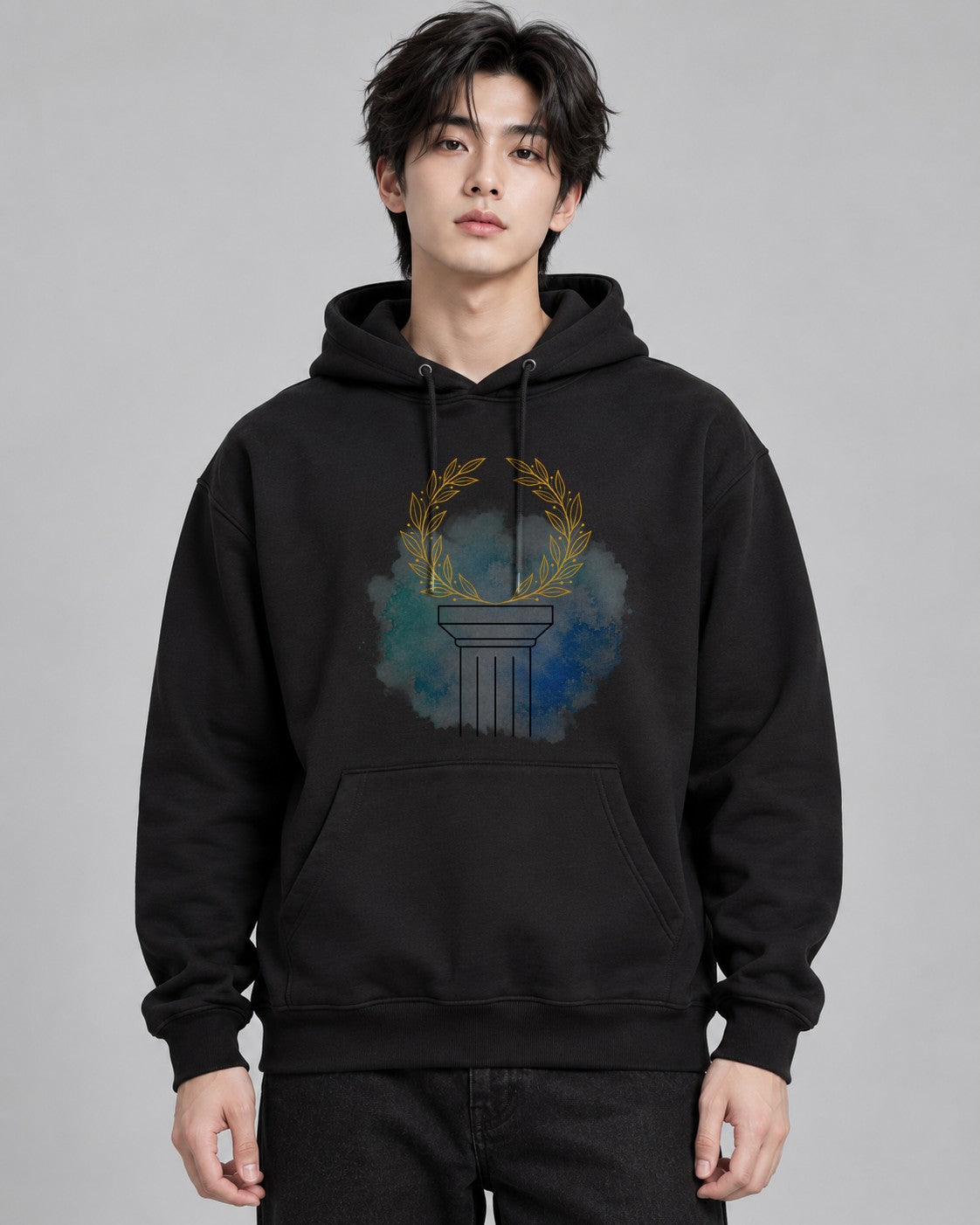 Golden Laurel Pillar - Black