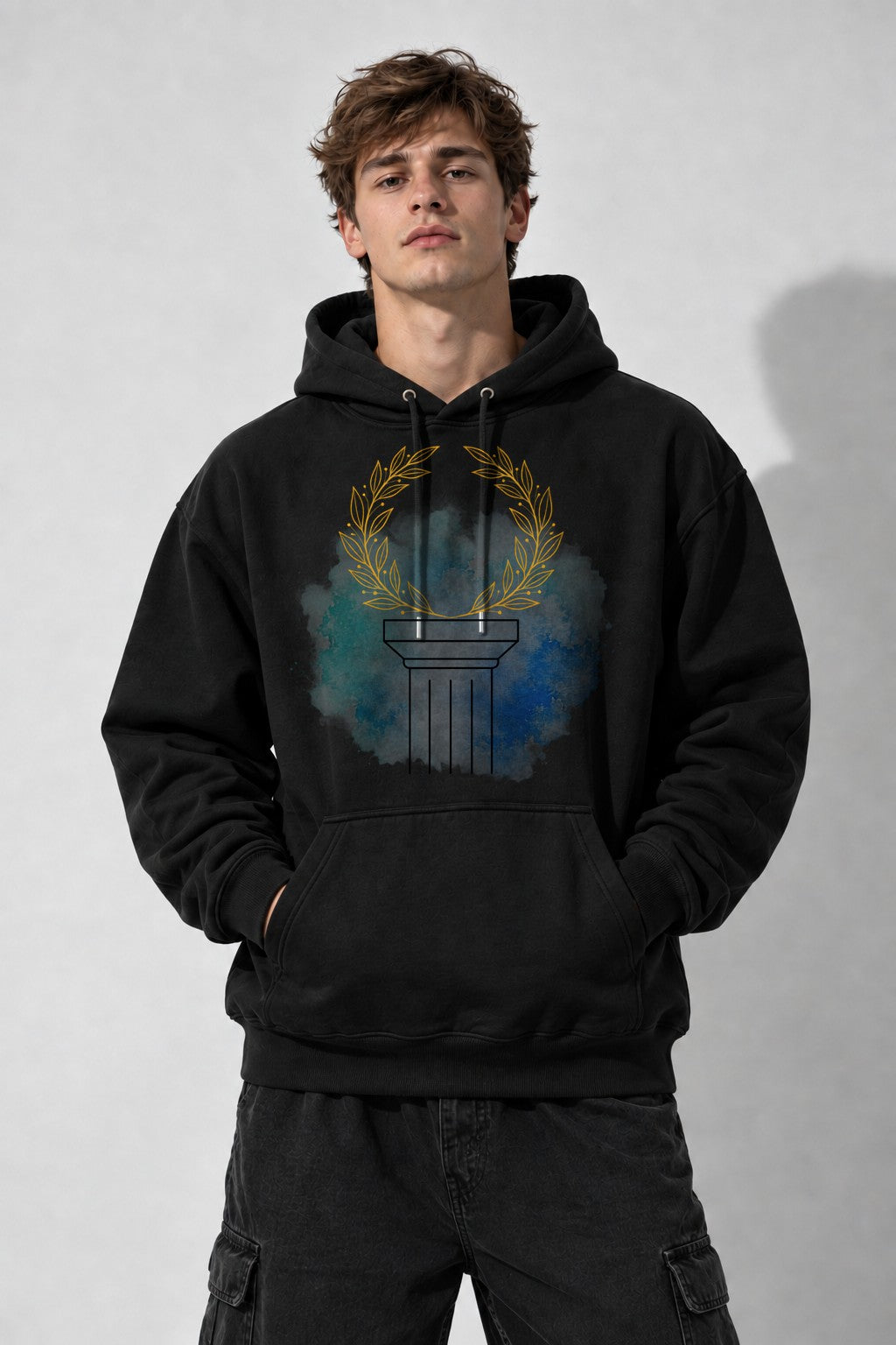 Golden Laurel Pillar - Black