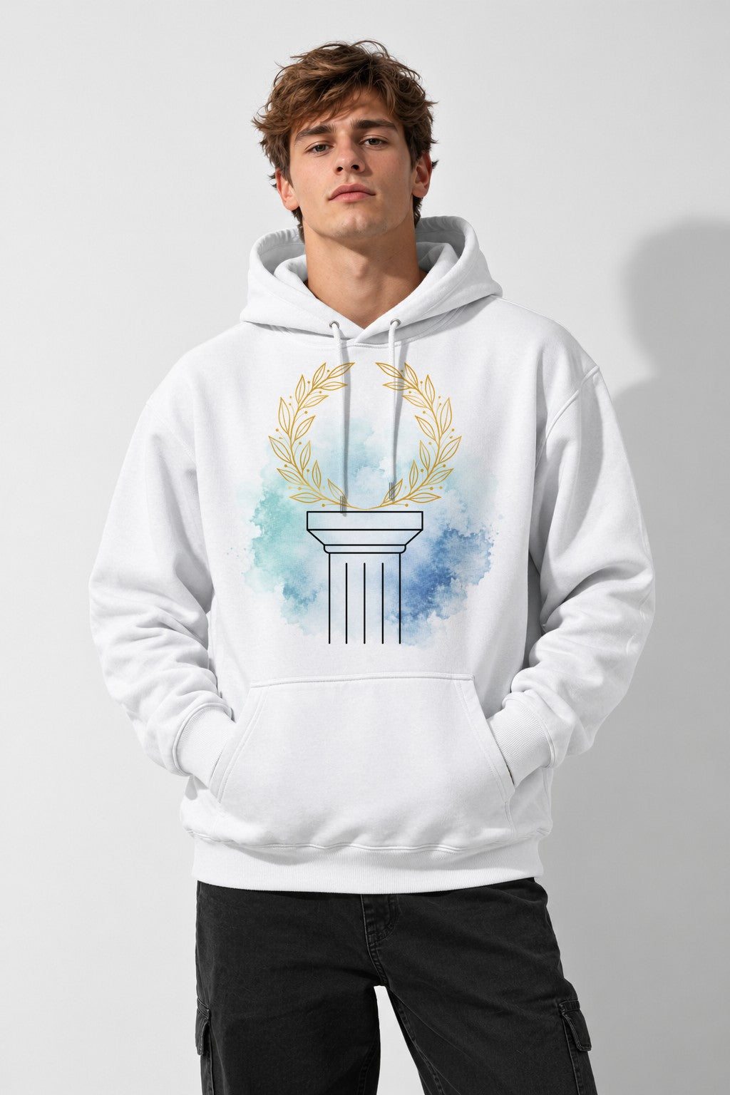 Golden Laurel Pillar - White
