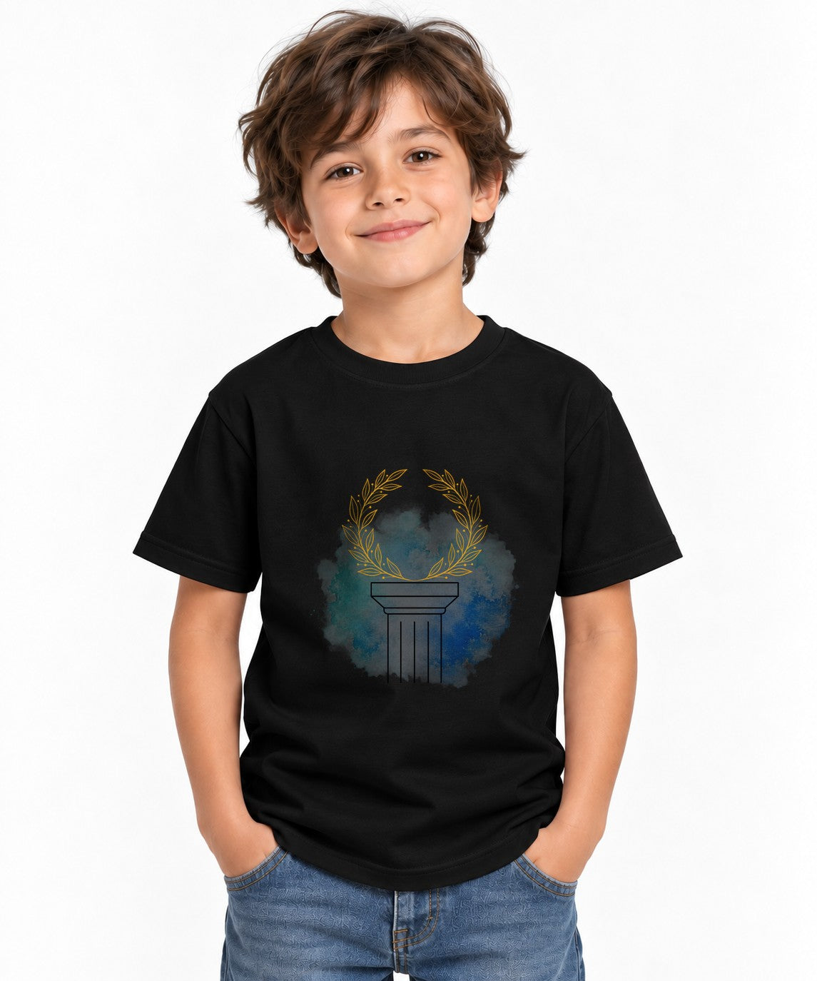 Golden Laurel Pillar - Black