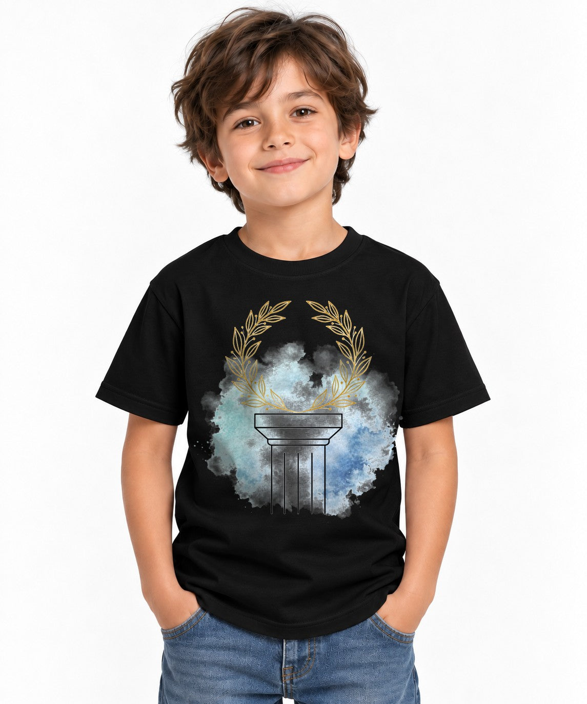 Golden Laurel Pillar - Black