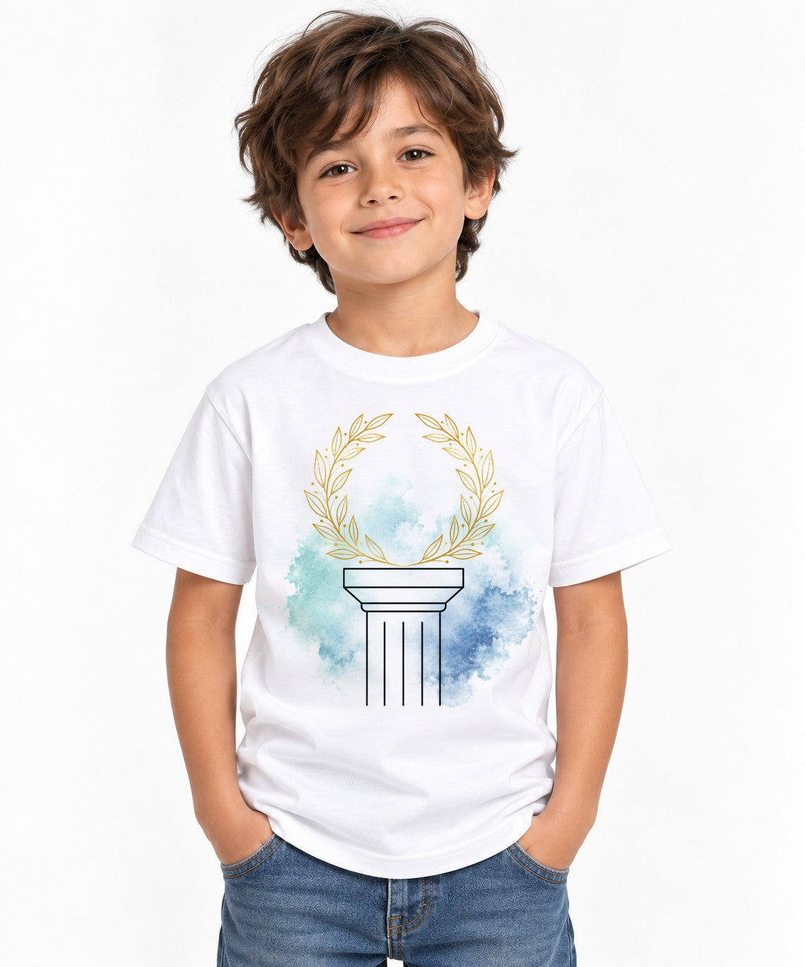 Golden Laurel Pillar - White