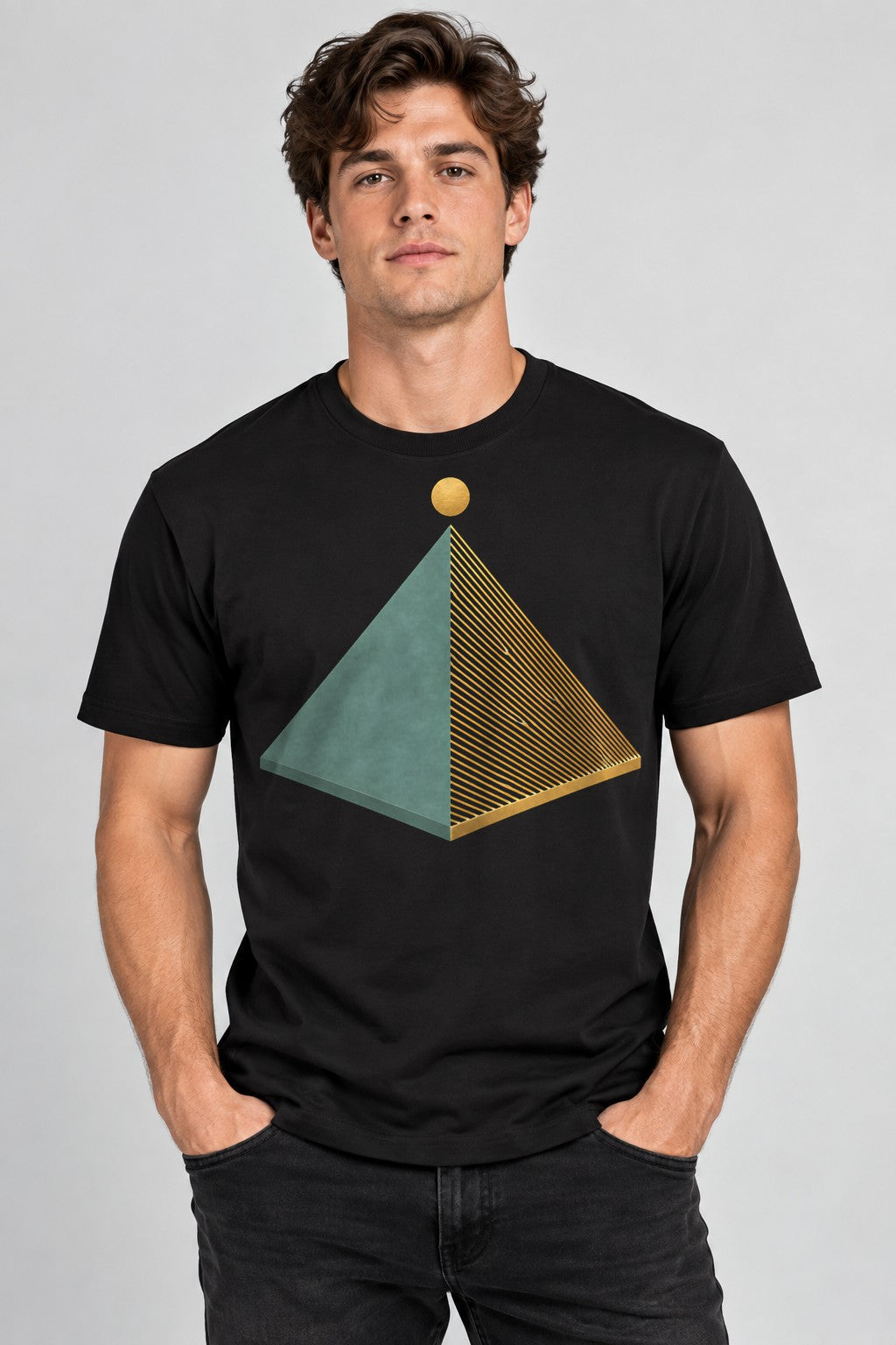 Golden Pyramid Geometry - Black