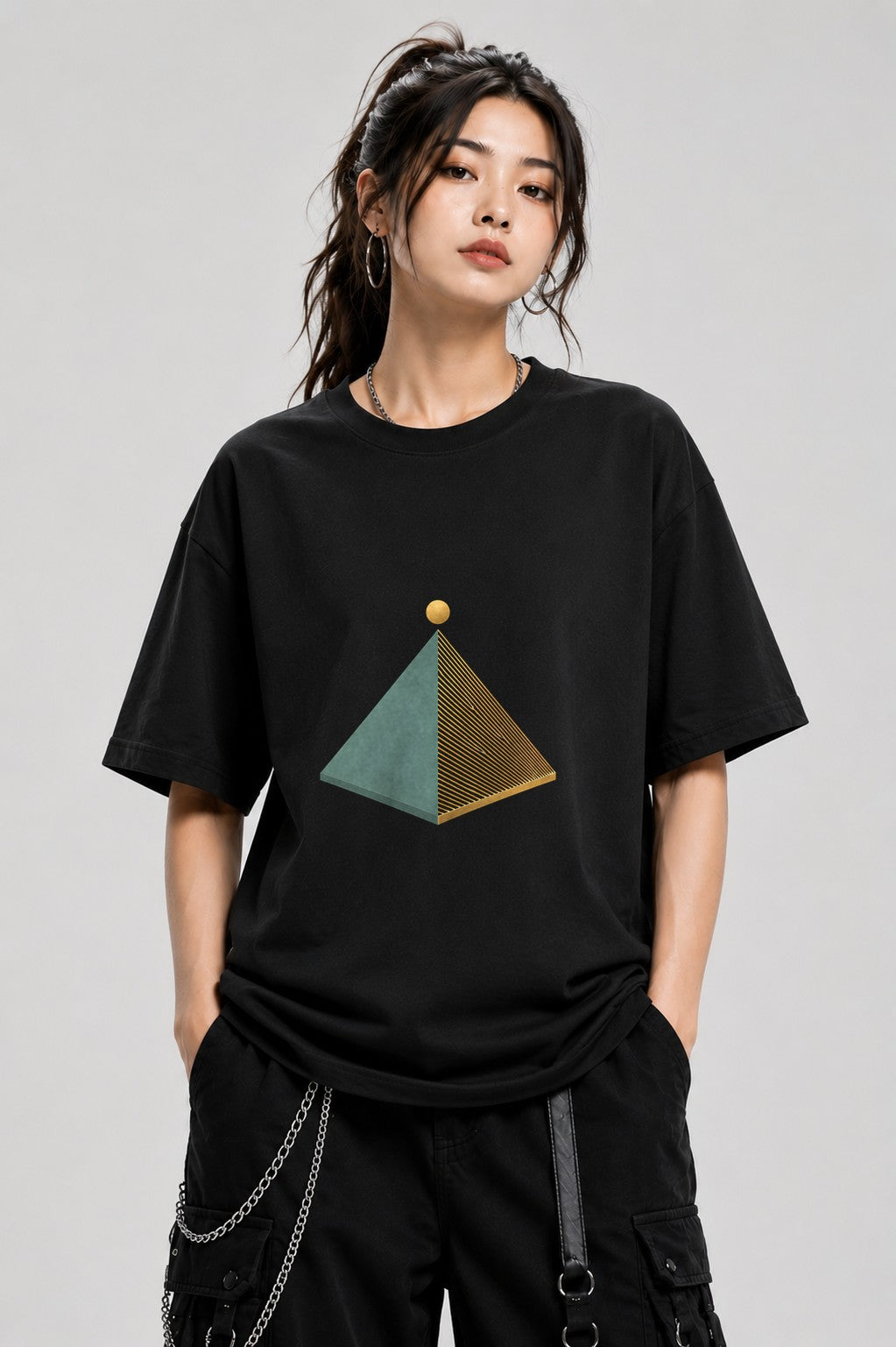 Golden Pyramid Geometry - Black