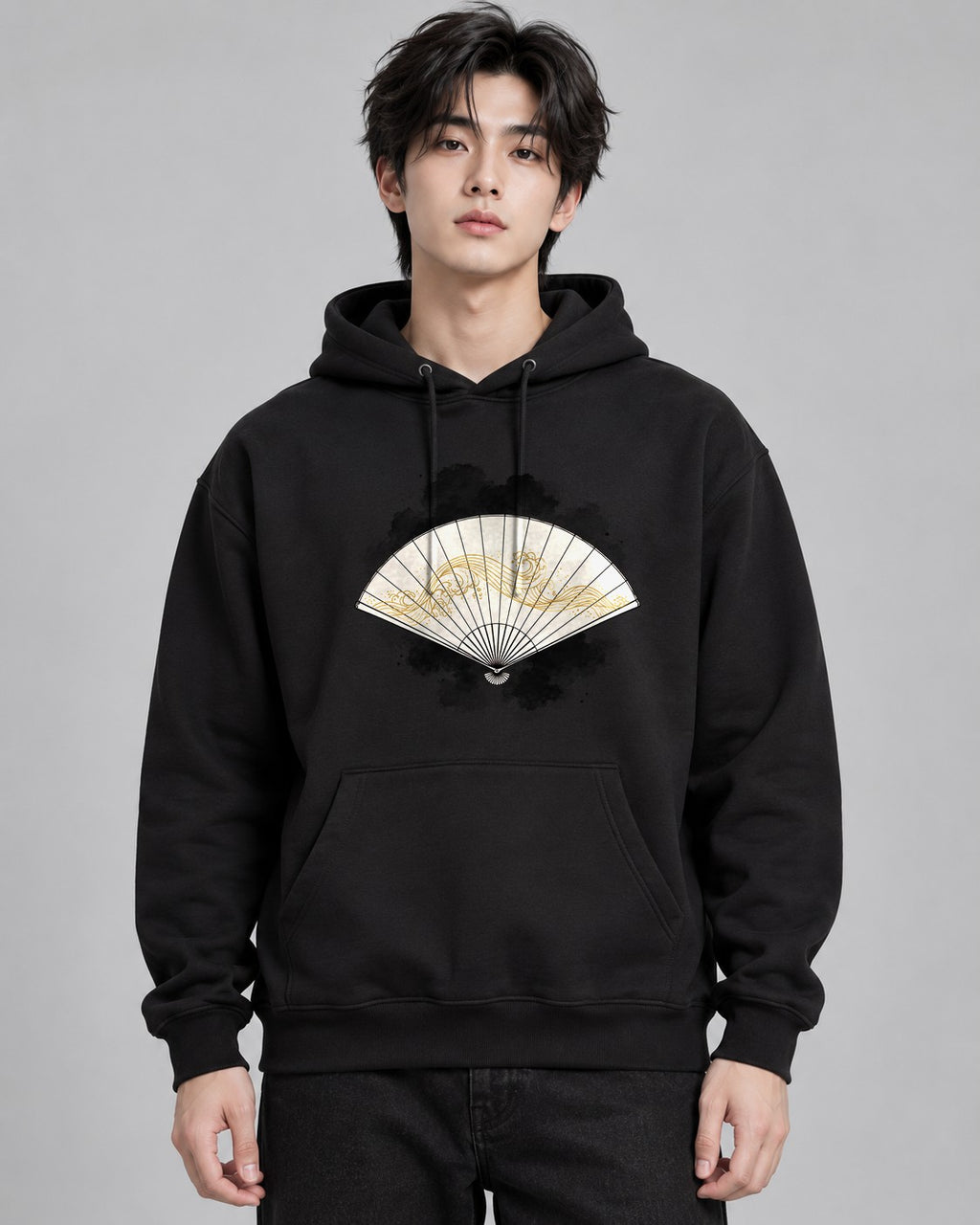 Golden Wave Fan - Black