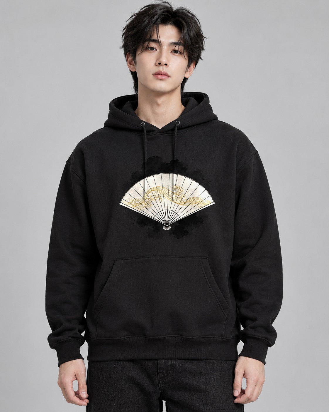 Golden Wave Fan - Black
