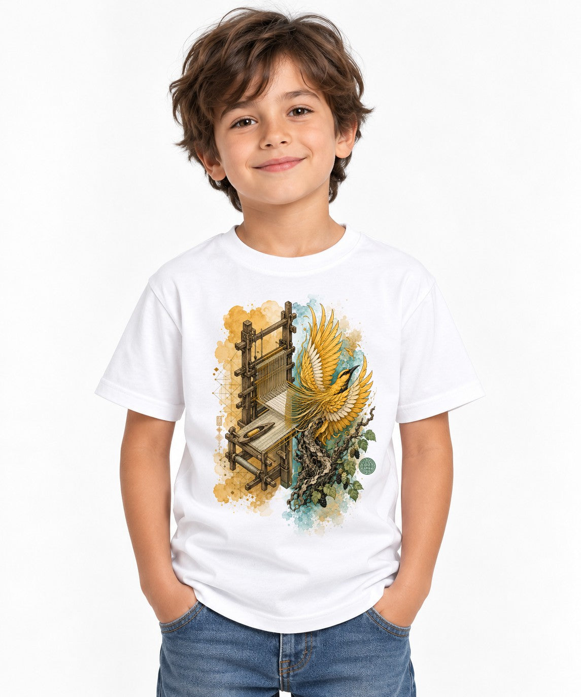 Golden Weaver Bird - White
