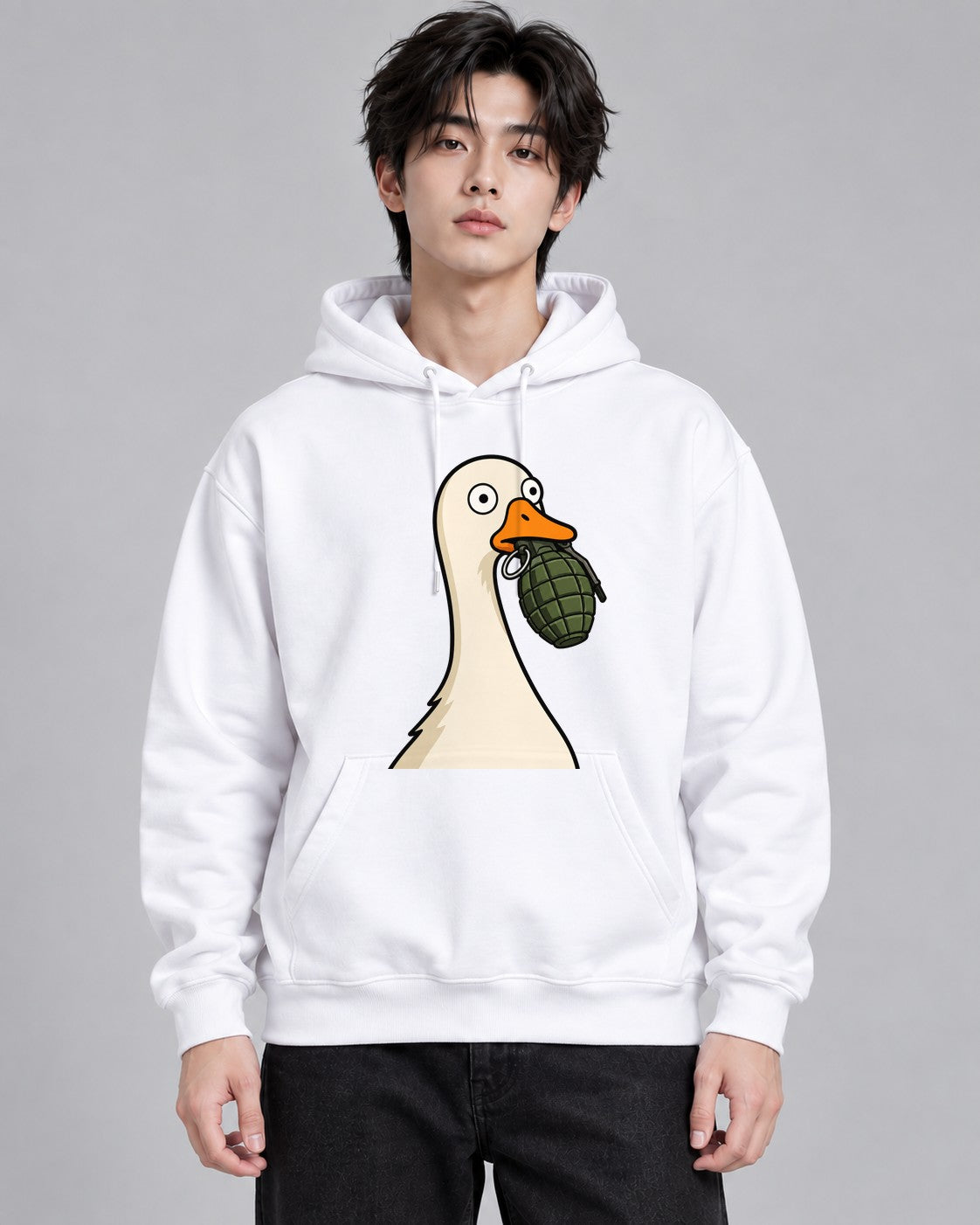 Goose With Grenade - White