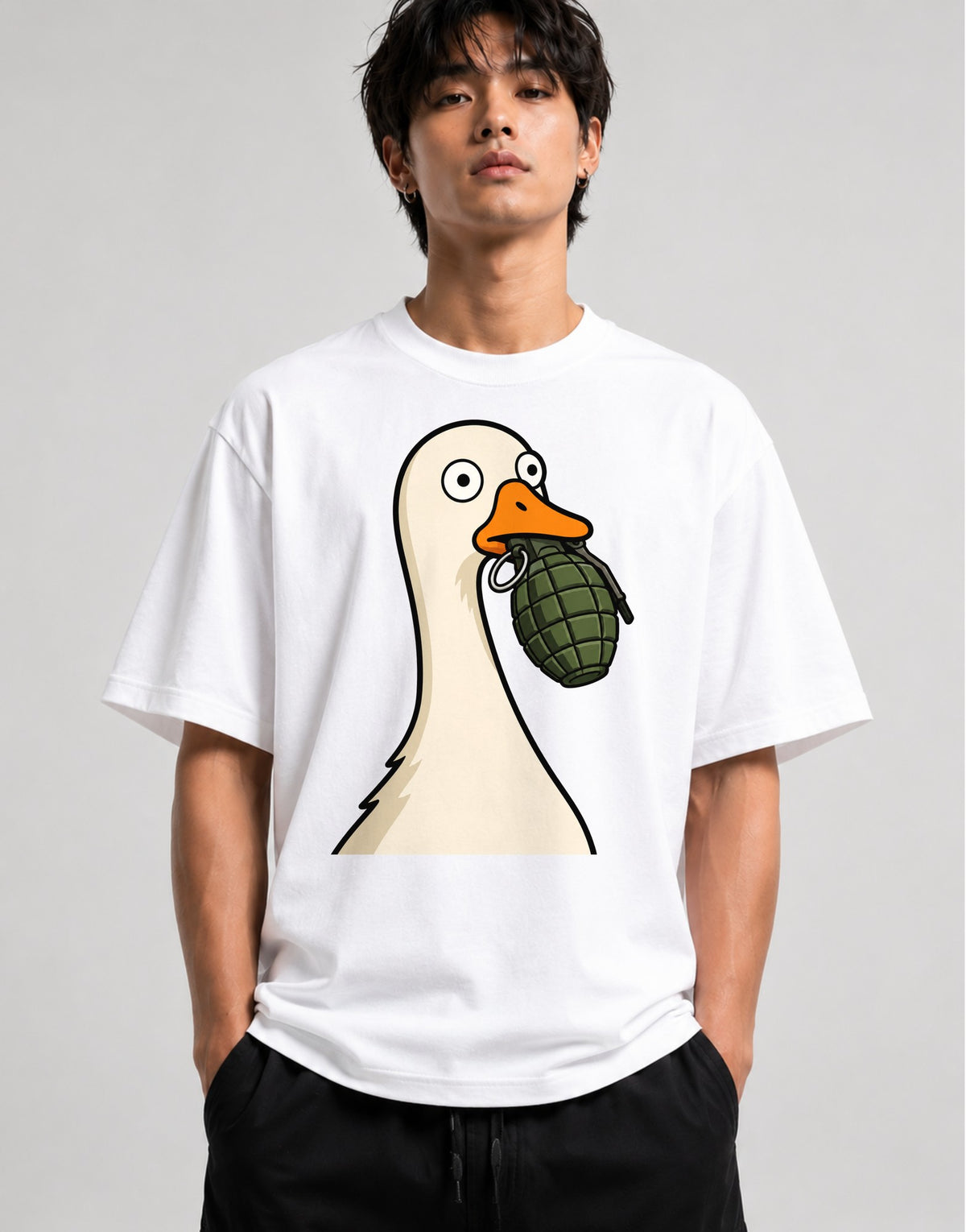 Goose With Grenade - White