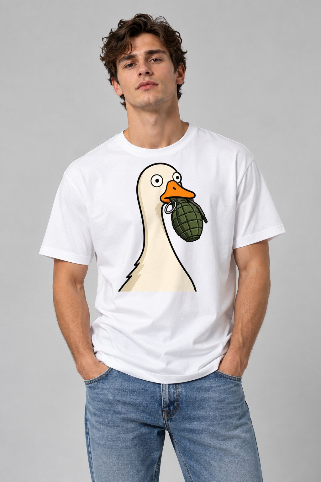 Goose With Grenade - White