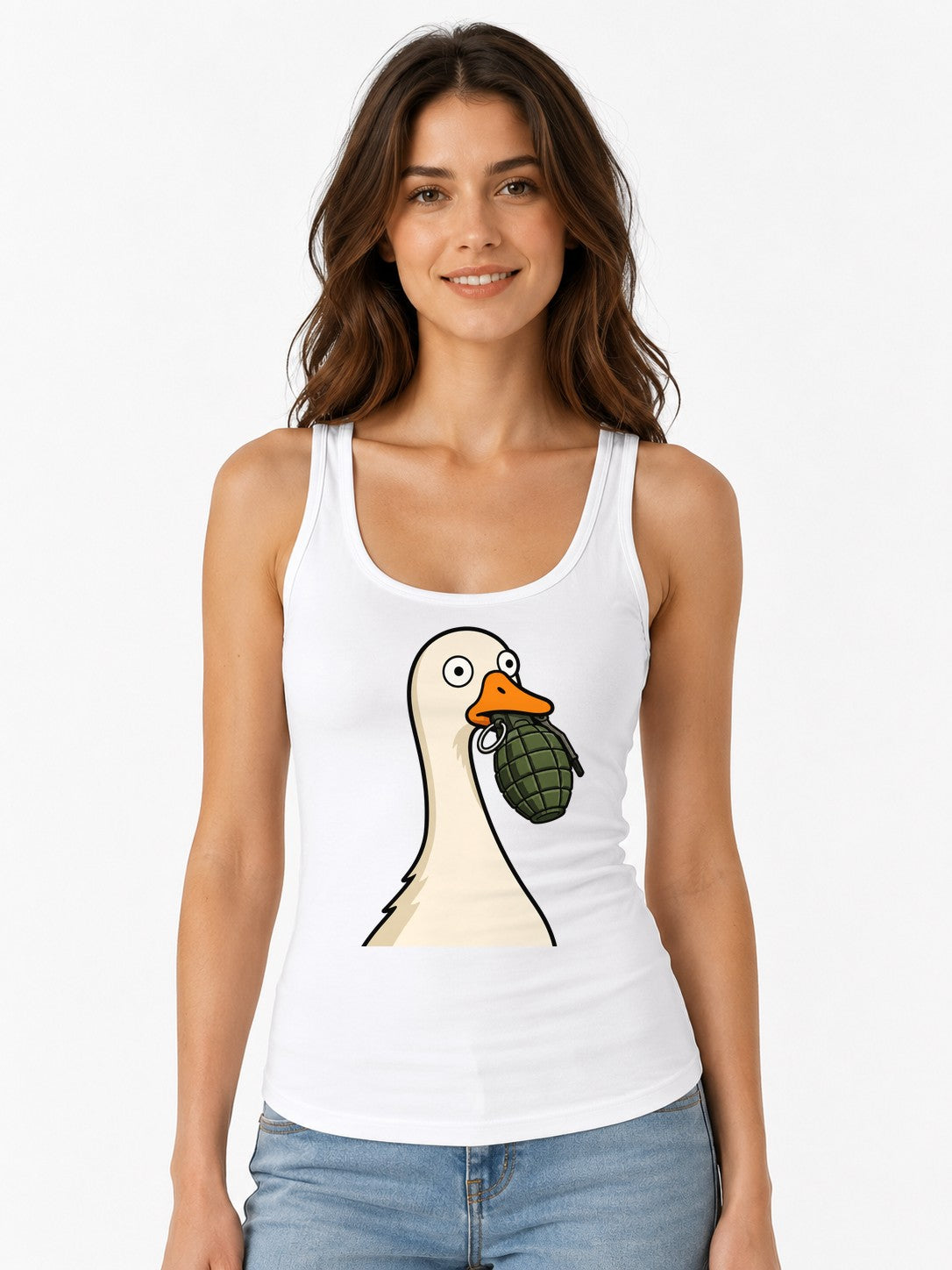 Goose With Grenade - White