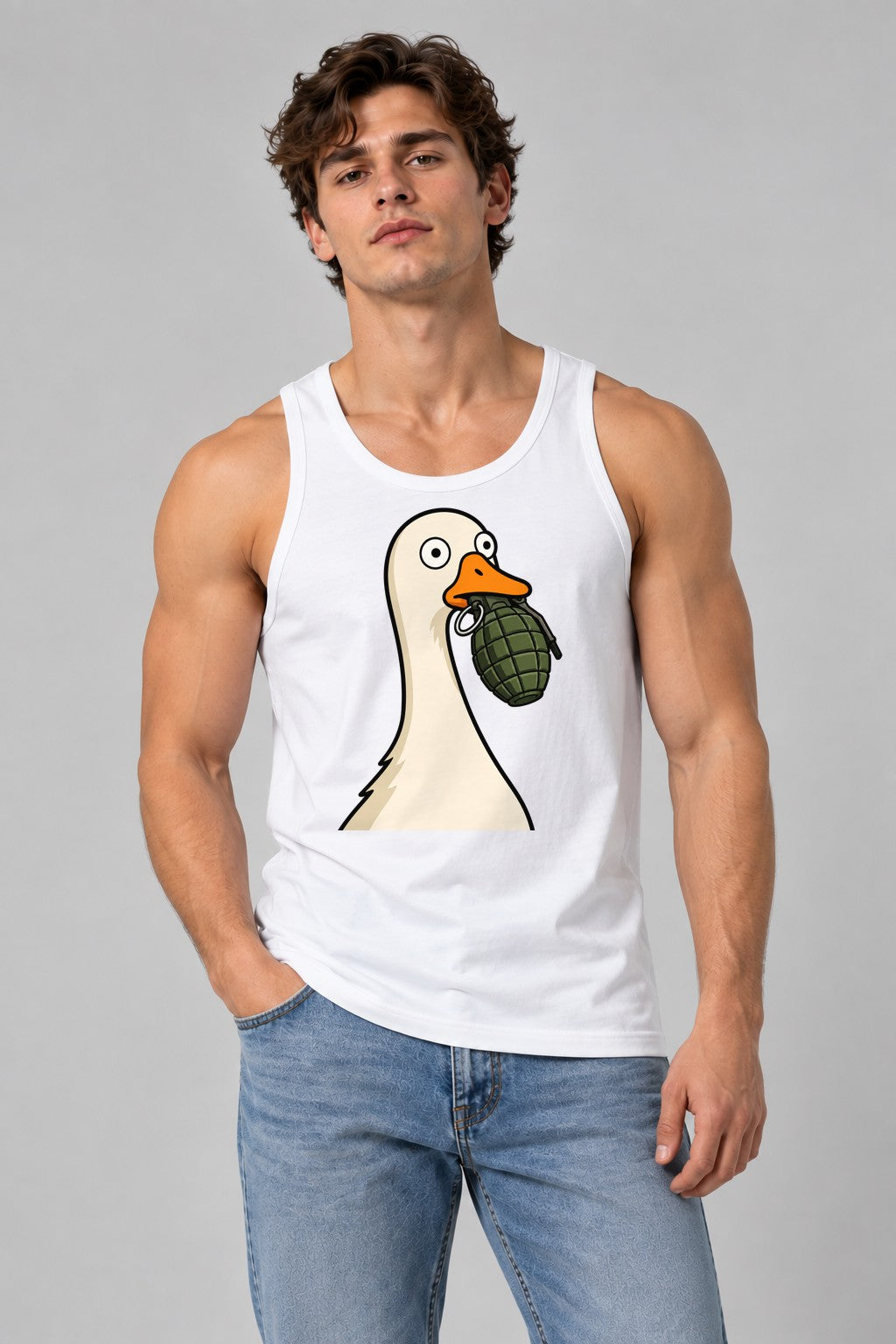 Goose With Grenade - White