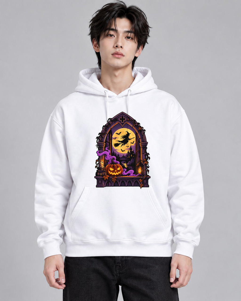 Gothic Witch Window - White