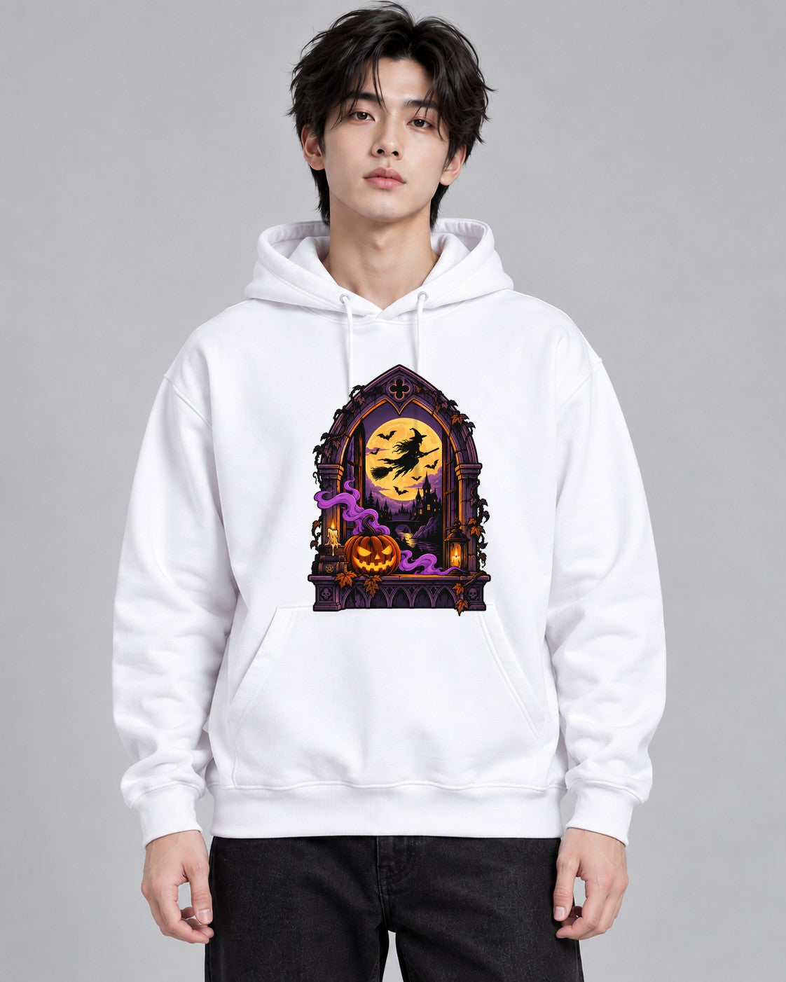 Gothic Witch Window - White
