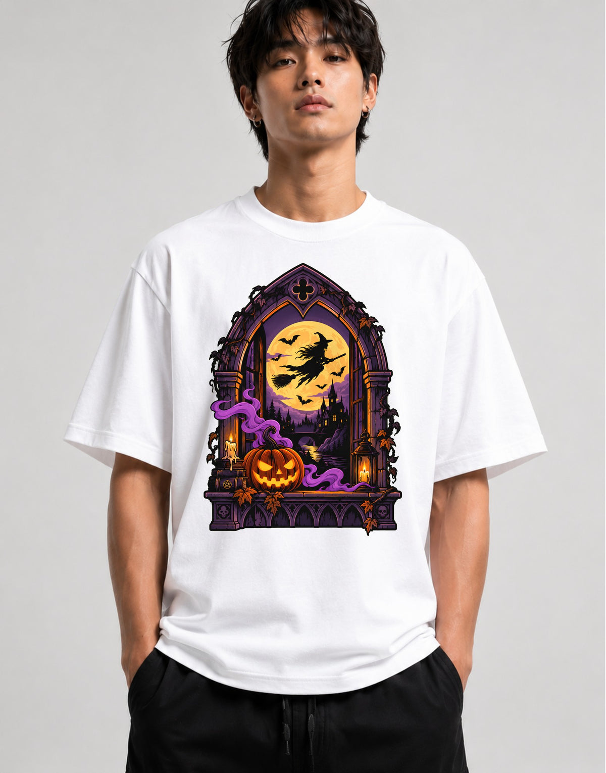 Gothic Witch Window - White