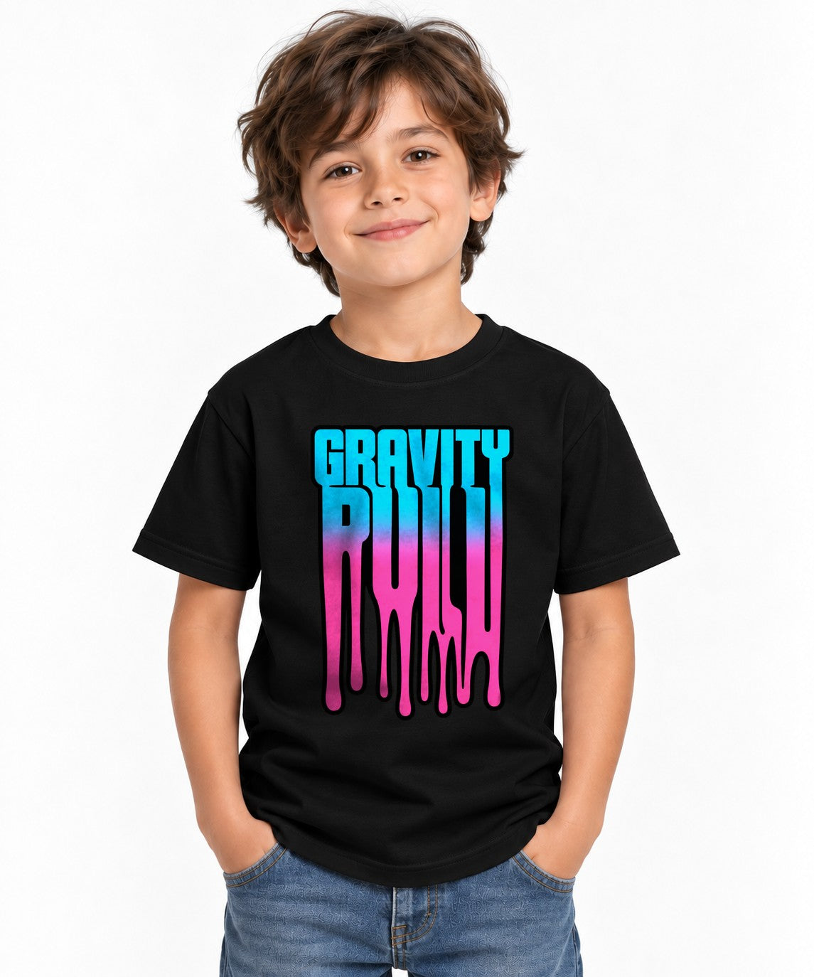 Gravity Rush Dripping Text Shirt - Vaporwave Streetwear Graphic Tee - Black
