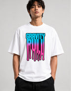 Gravity Rush Dripping Text Shirt - Vaporwave Streetwear Graphic Tee - White