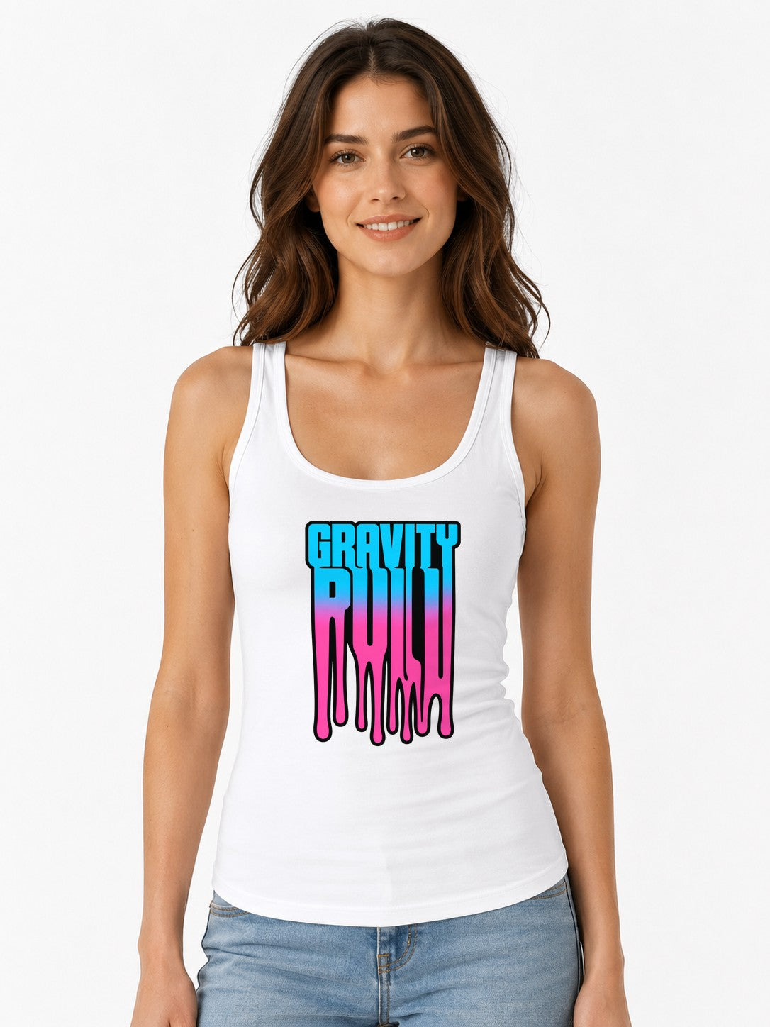 Gravity Rush Dripping Text Shirt - Vaporwave Streetwear Graphic Tee - White
