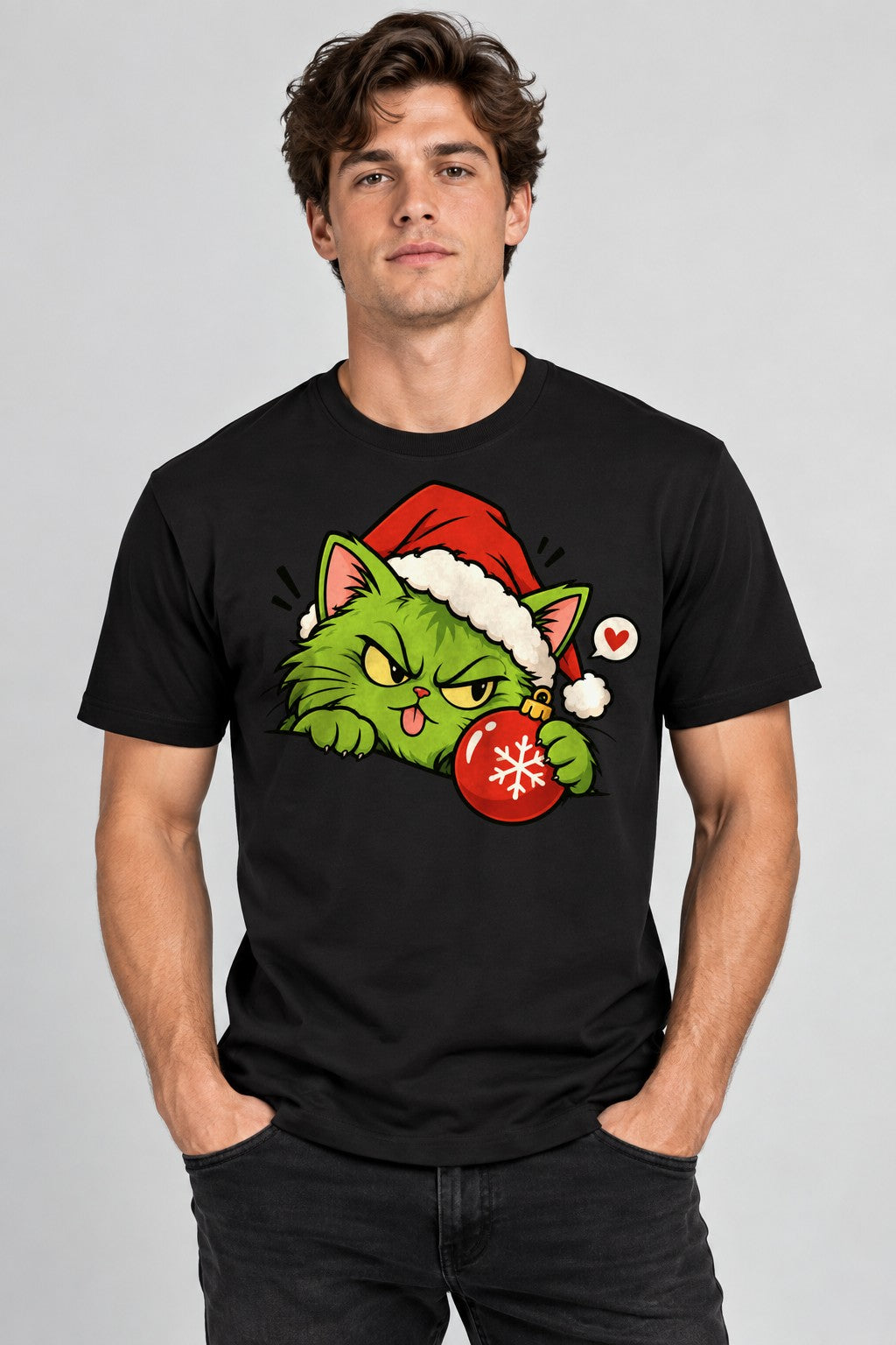 Grinchy Christmas Cat - Black