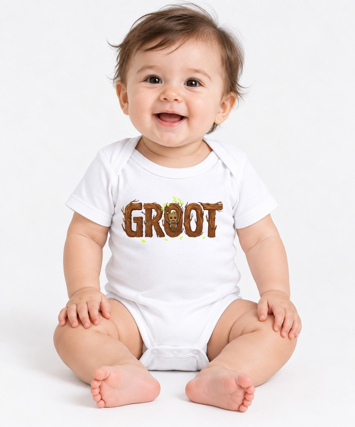 Groot Wood Text - White